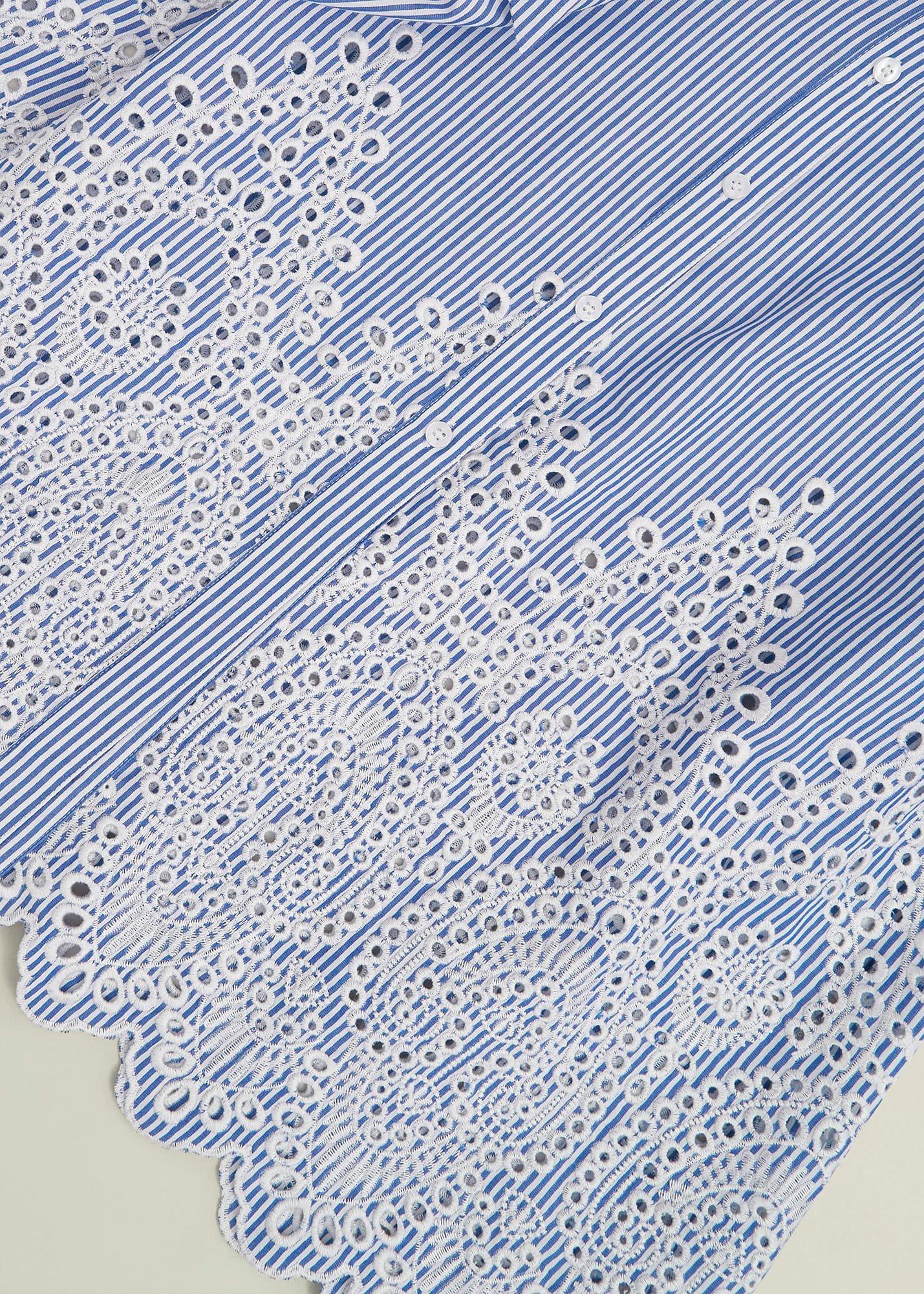 Juliette Cotton Dress, Blue Ivory, hi-res