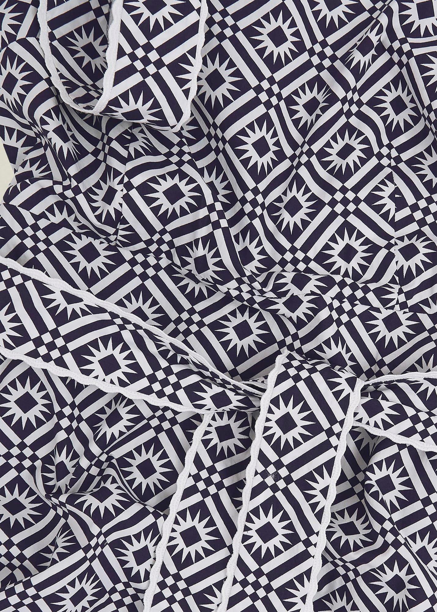 Kara Cotton Dress, Navy Ivory, hi-res