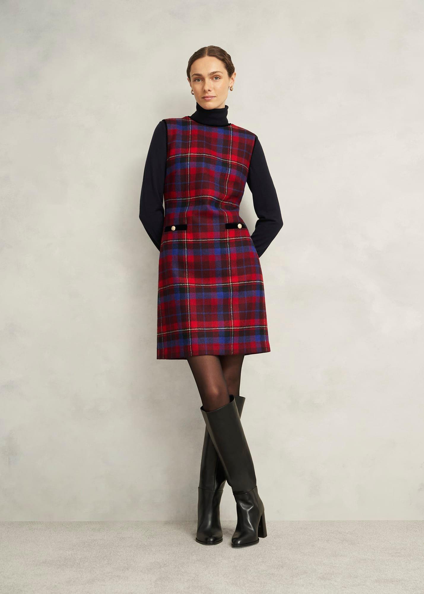 Ingrid Wool Dress, Red Multi, hi-res