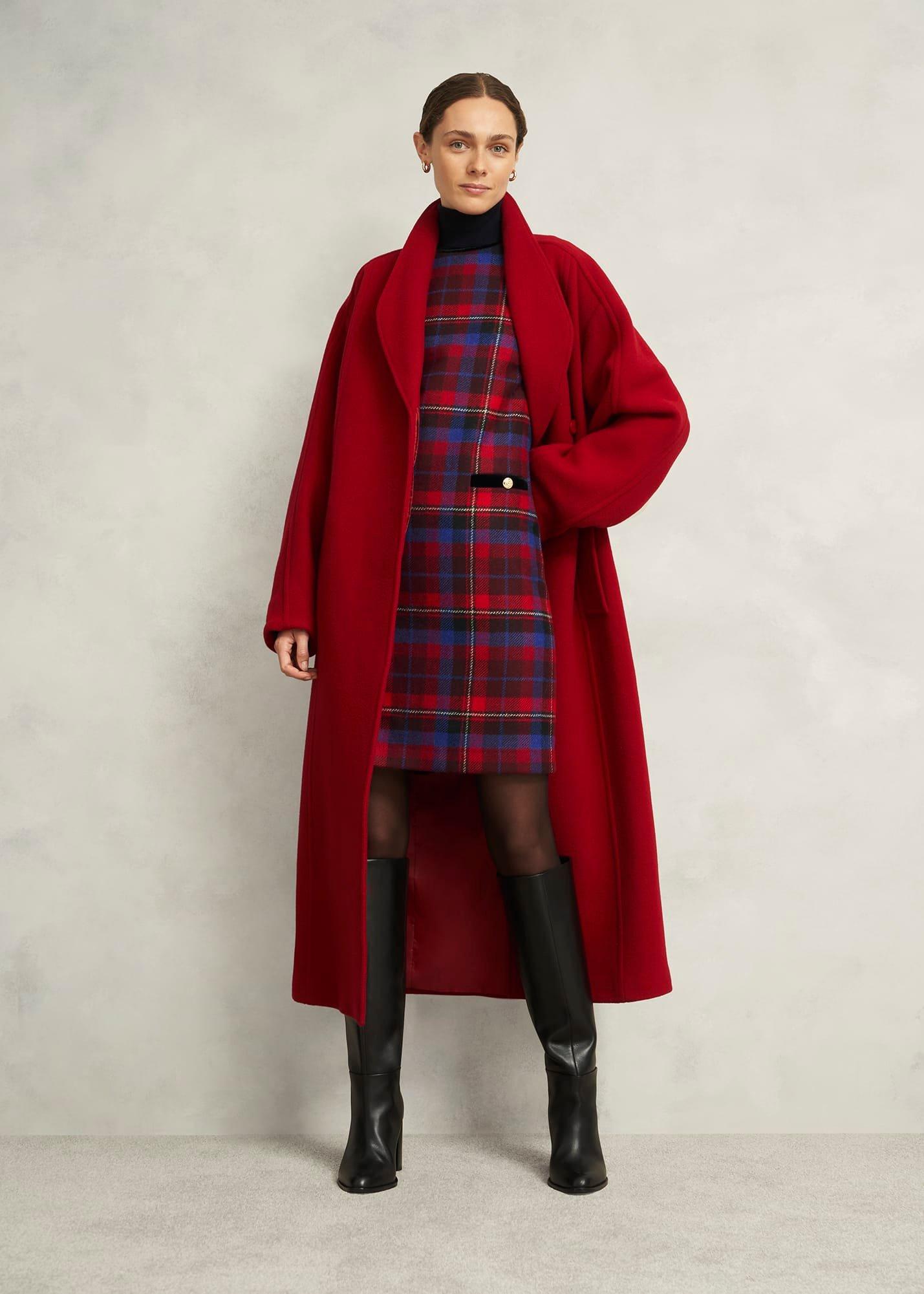 Ingrid Wool Dress, Red Multi, hi-res