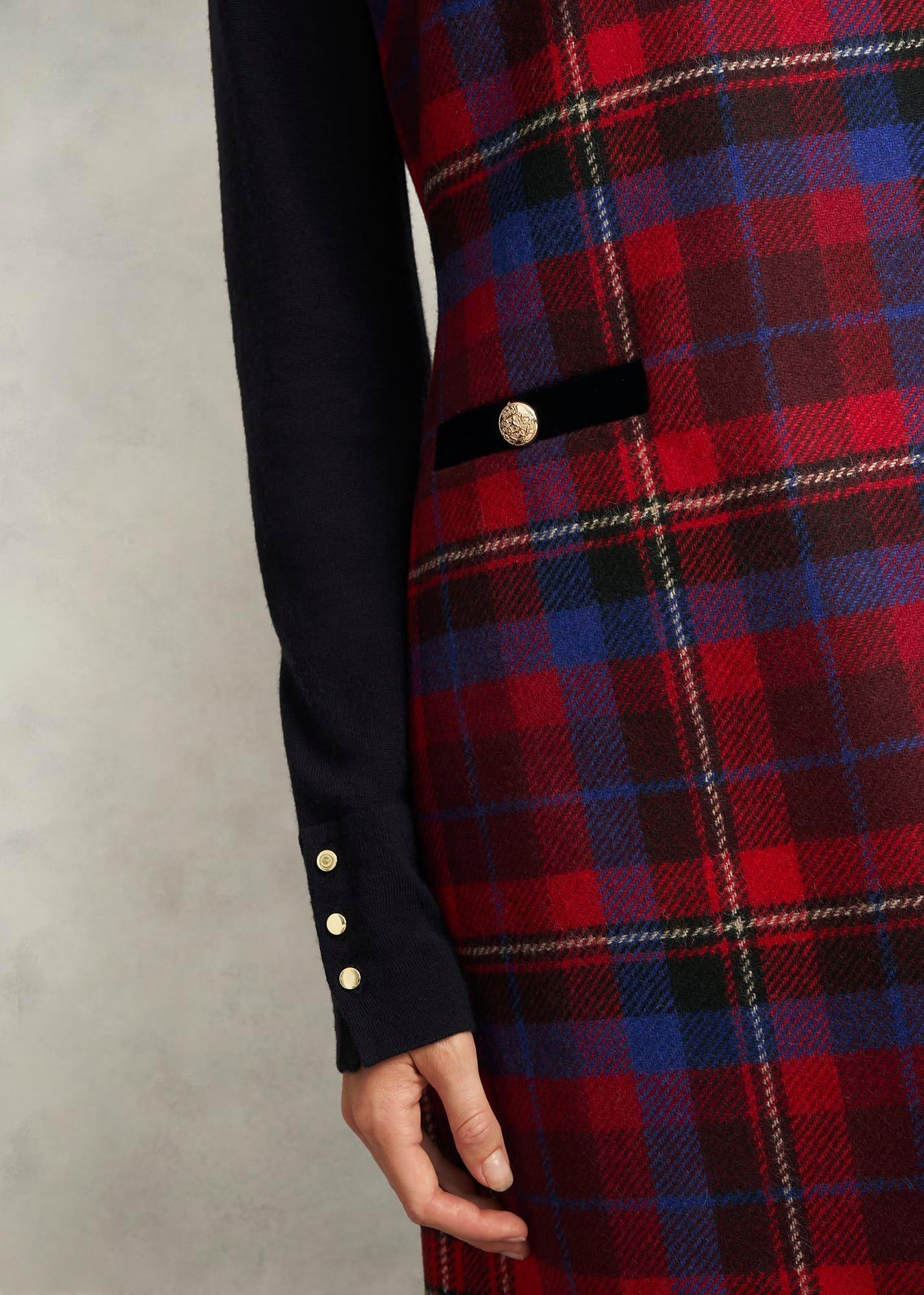 Ingrid Wool Dress, Red Multi, hi-res