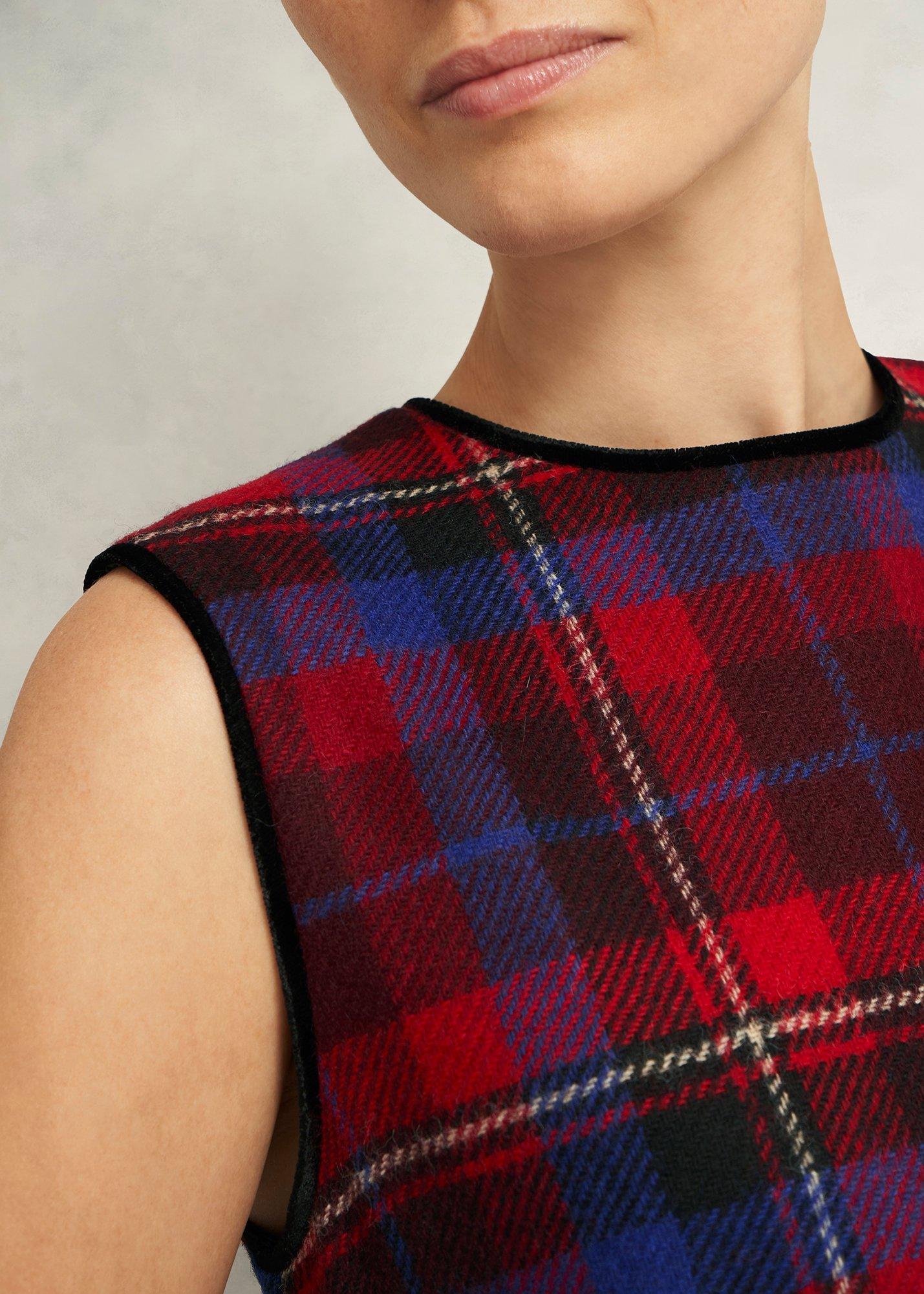 Petite Ingrid Wool Dress, Red Multi, hi-res