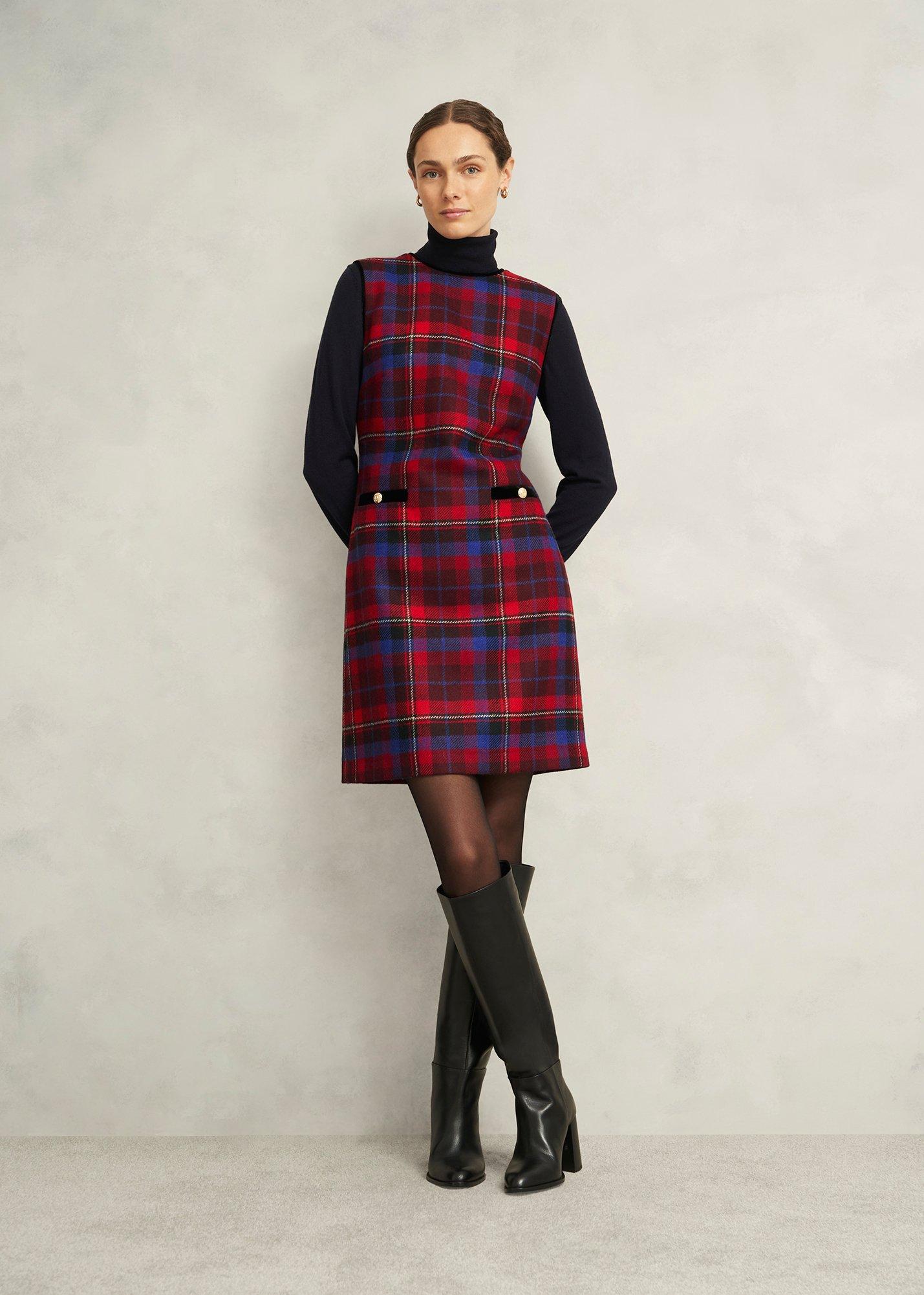 Petite Ingrid Wool Dress, Red Multi, hi-res