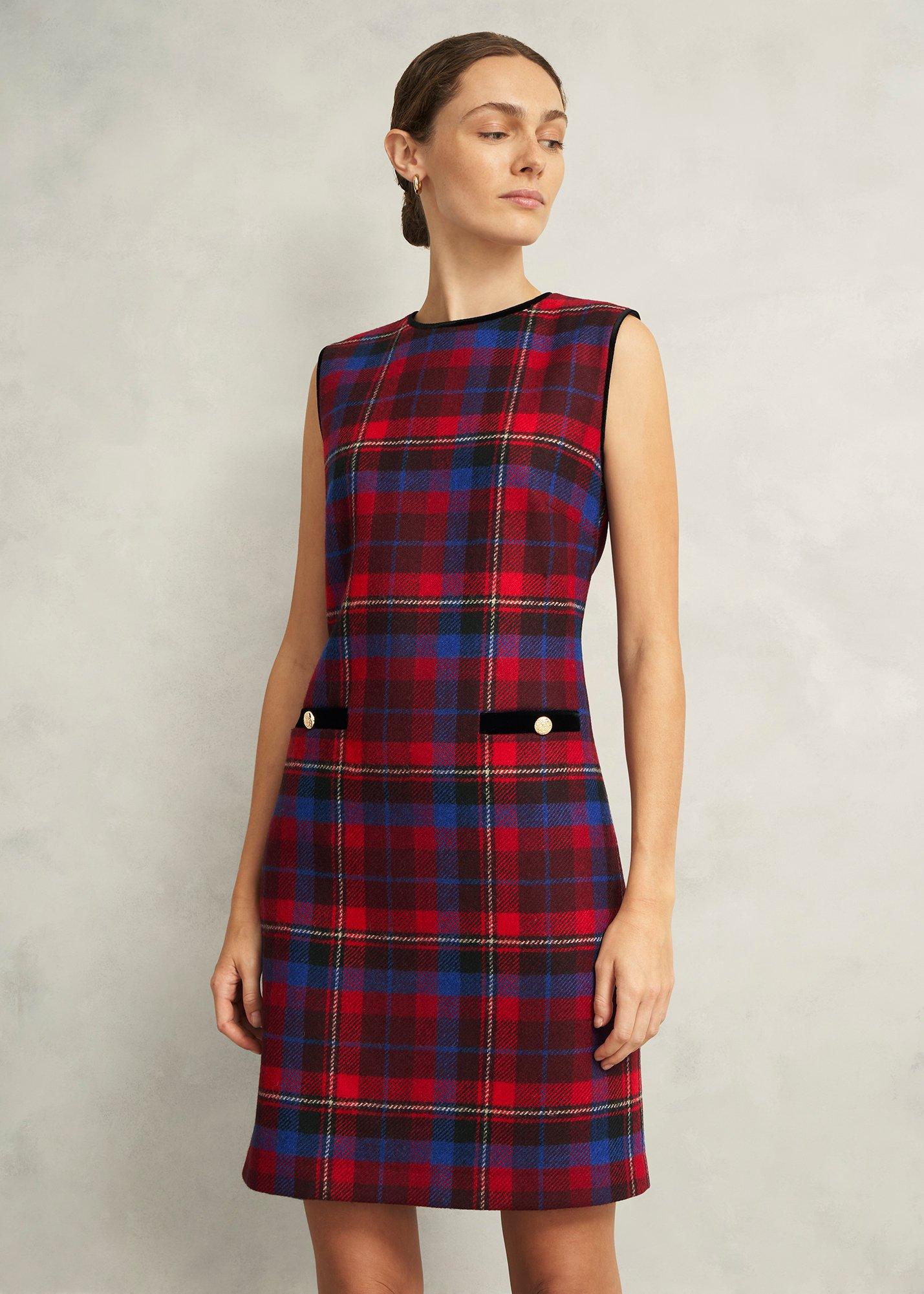 Petite Ingrid Wool Dress, Red Multi, hi-res