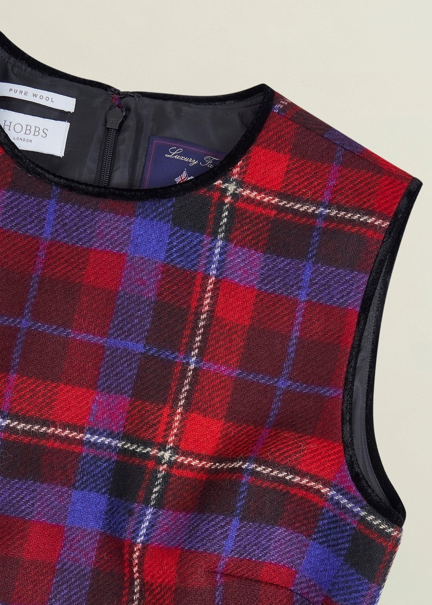 Petite Ingrid Wool Dress, Red Multi, hi-res