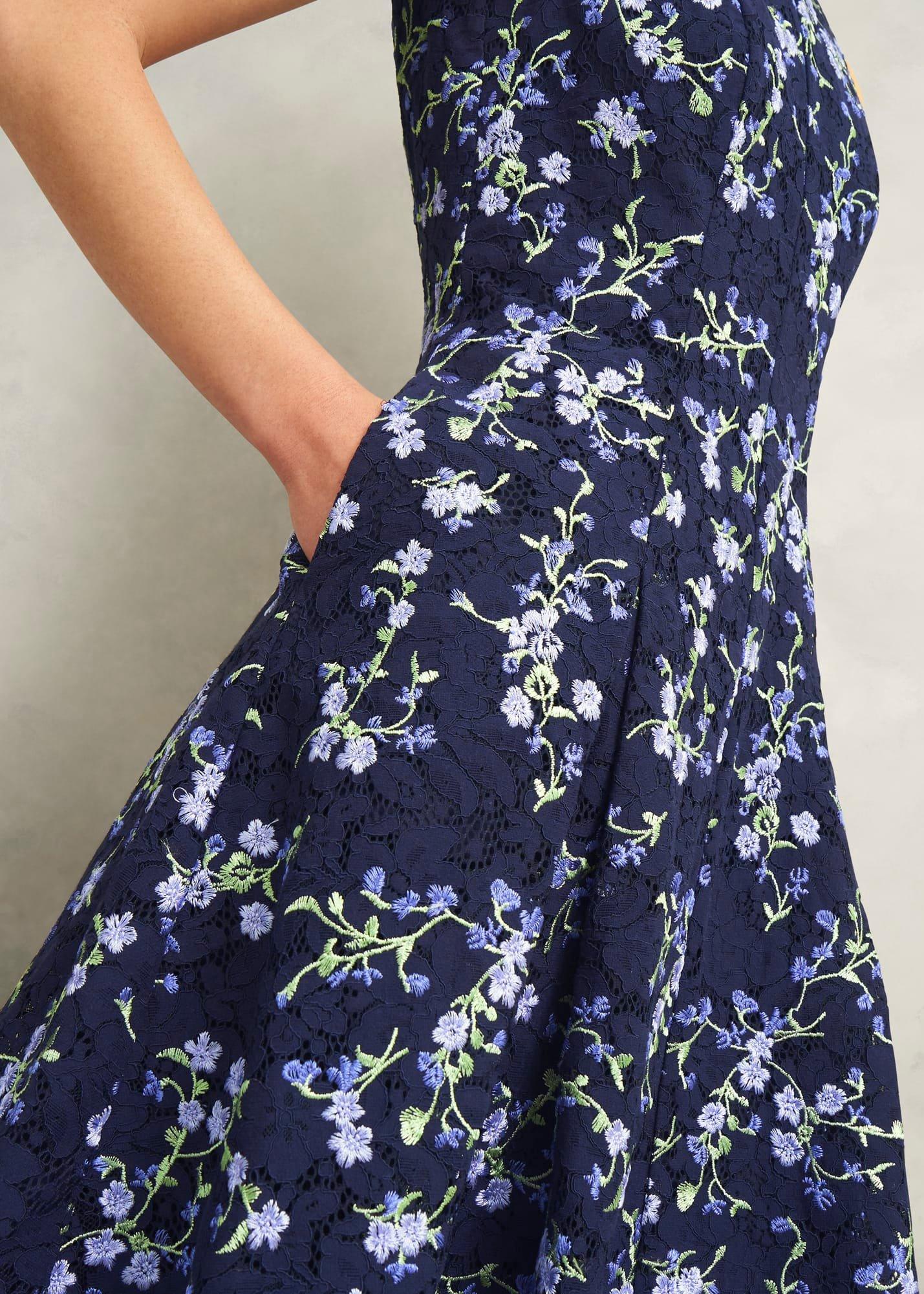Ria Embroidered Floral Dress, Midnight Multi, hi-res