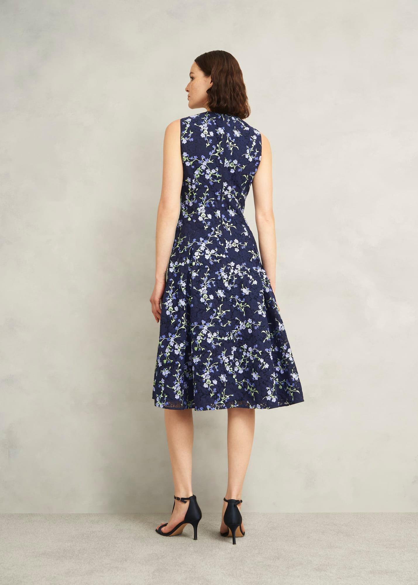 Petite Ria Embroidered Floral Dress, Midnight Multi, hi-res