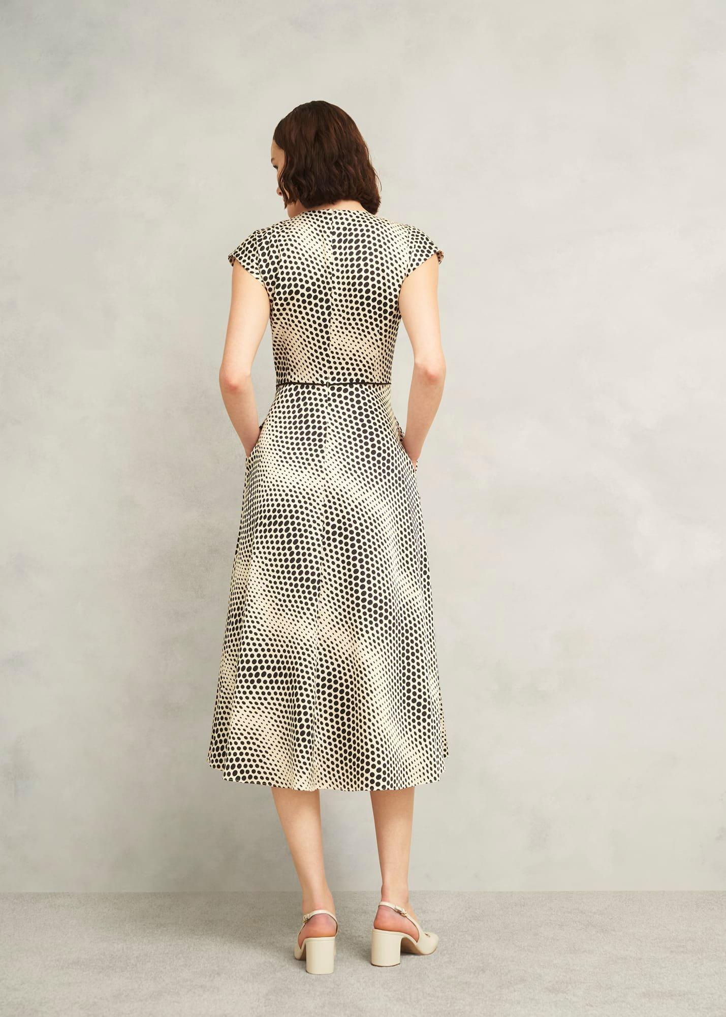 Paisley Spot Dress, Cream Black, hi-res