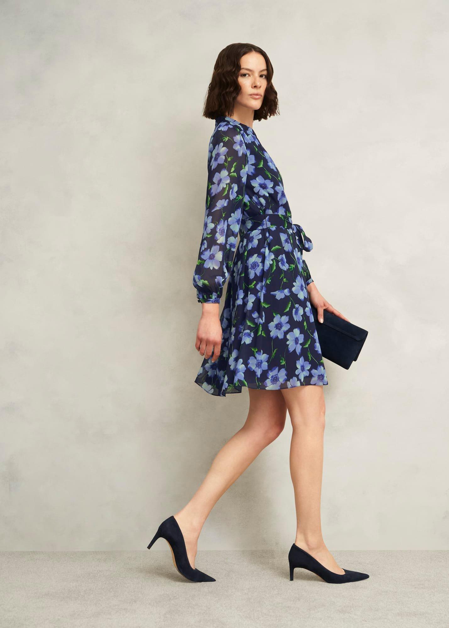 Gracie Tie Waist Dress, Midnight Multi, hi-res