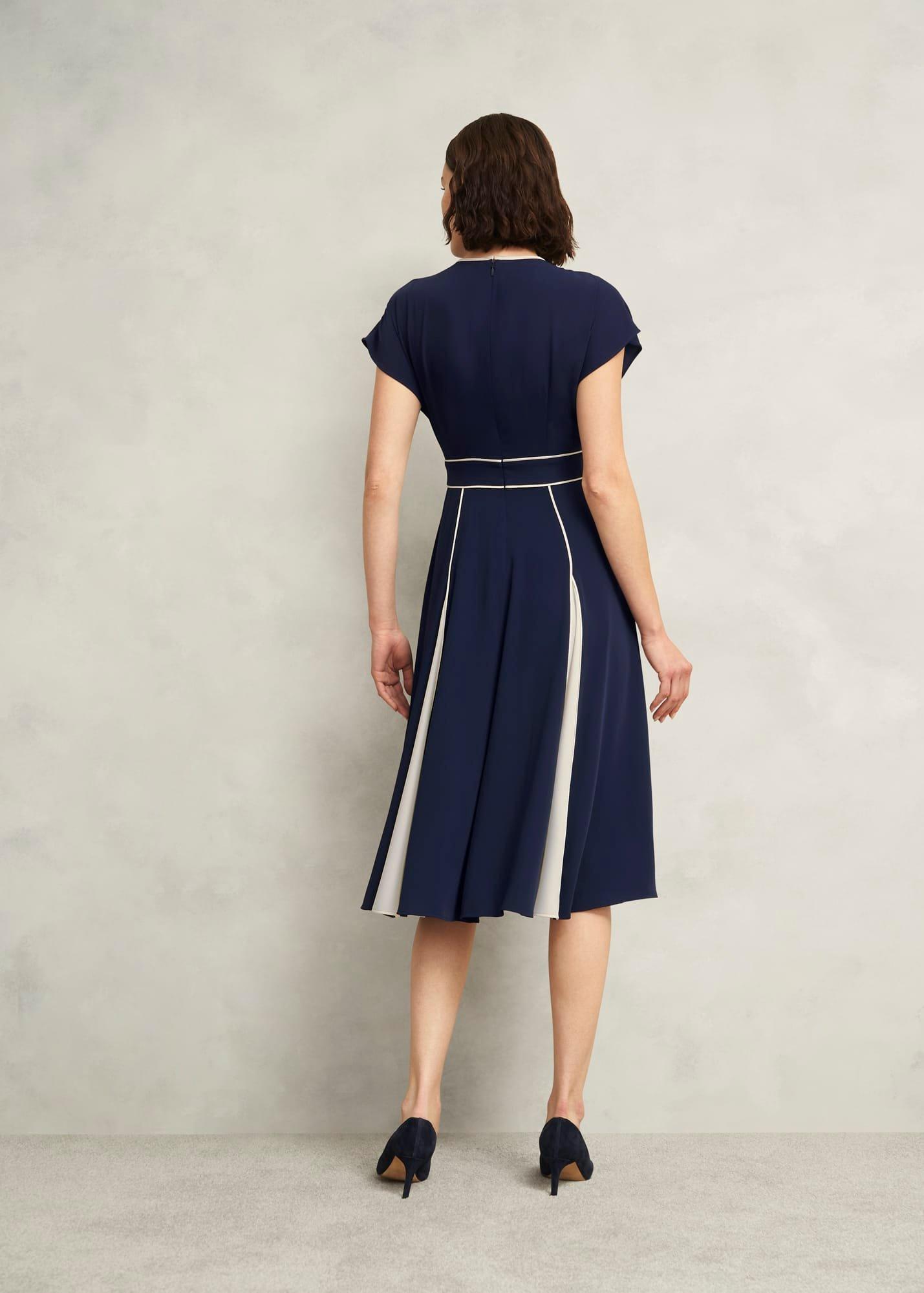 Viola Colourblock Dress, Midnight Cream, hi-res