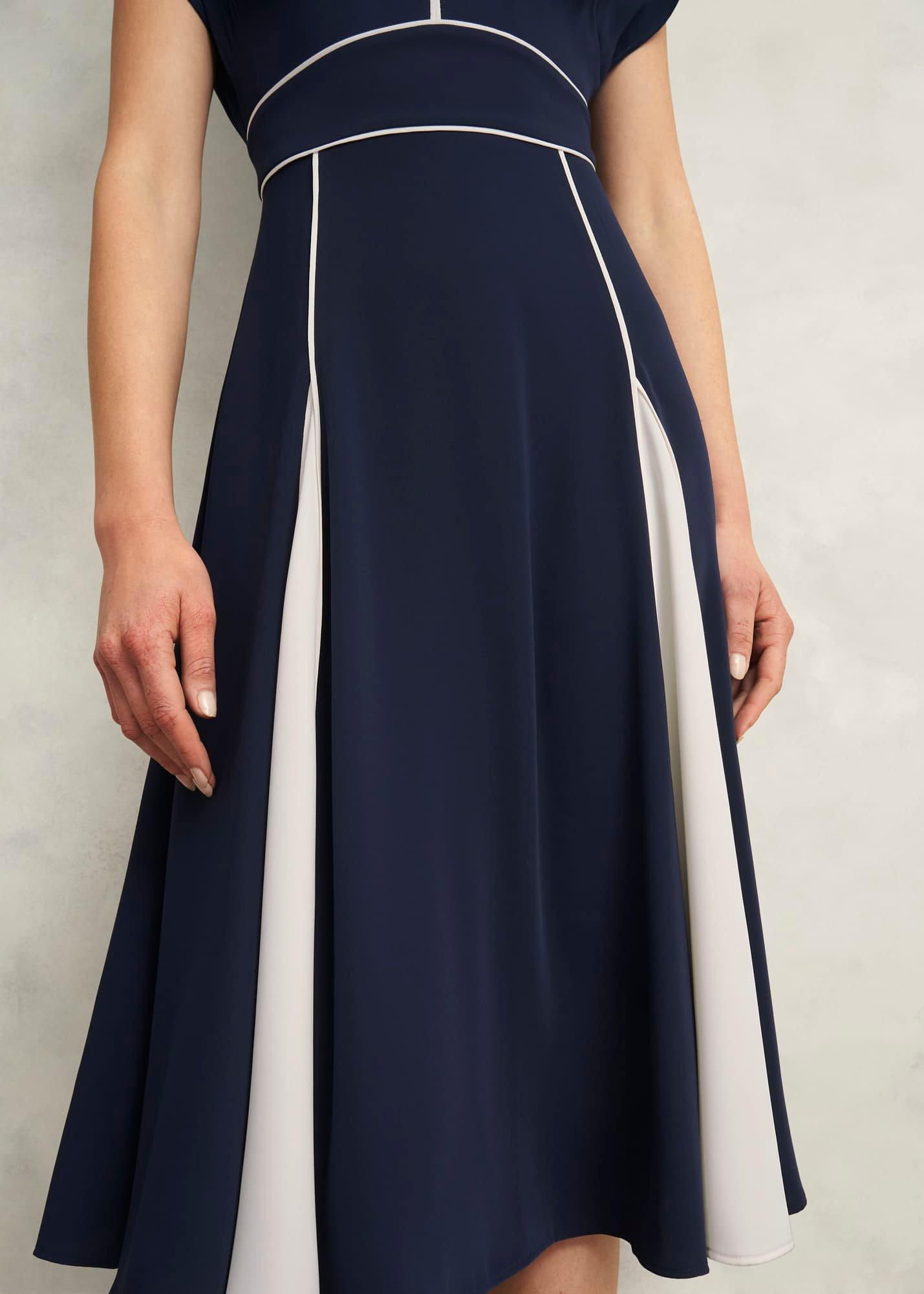 Viola Colourblock Dress, Midnight Cream, hi-res