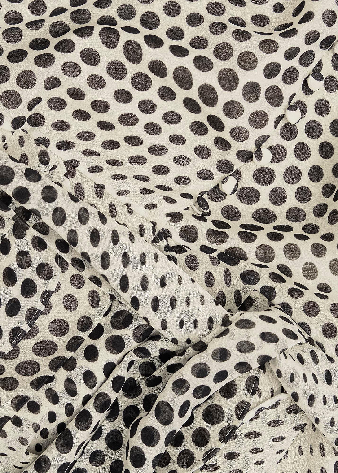 Petite Nina Ruffle Midi Dress, Cream Black, hi-res