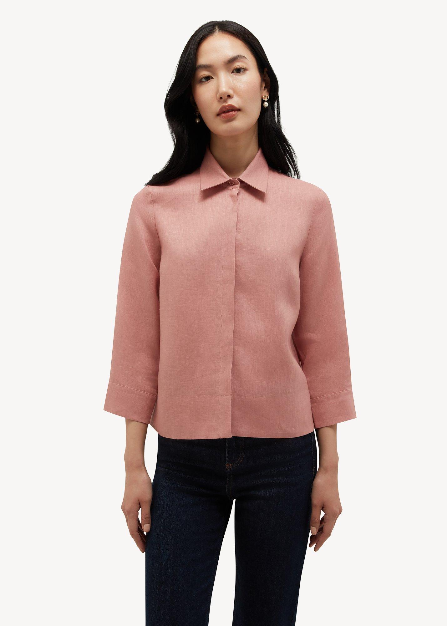 Nita Linen Shirt, Soft Peach Pink, hi-res