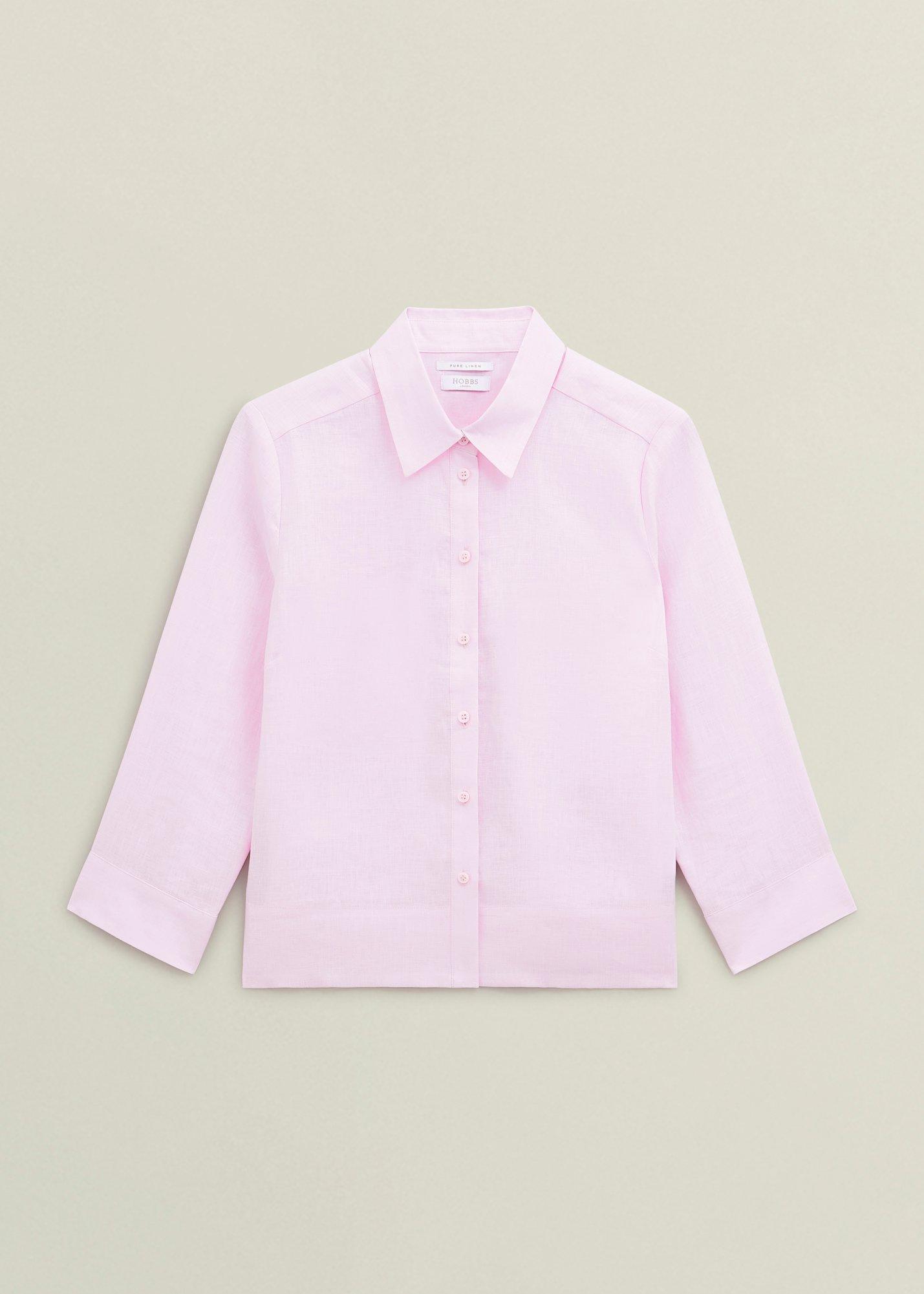 Light Pink Nita Linen Shirt, Wisteria Pink, hi-res