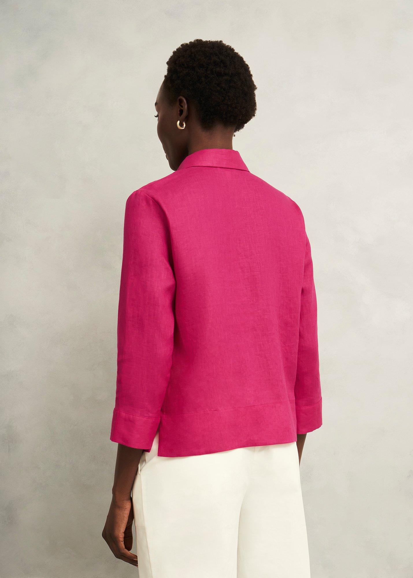 Nita Linen Shirt, Zinnia Pink, hi-res