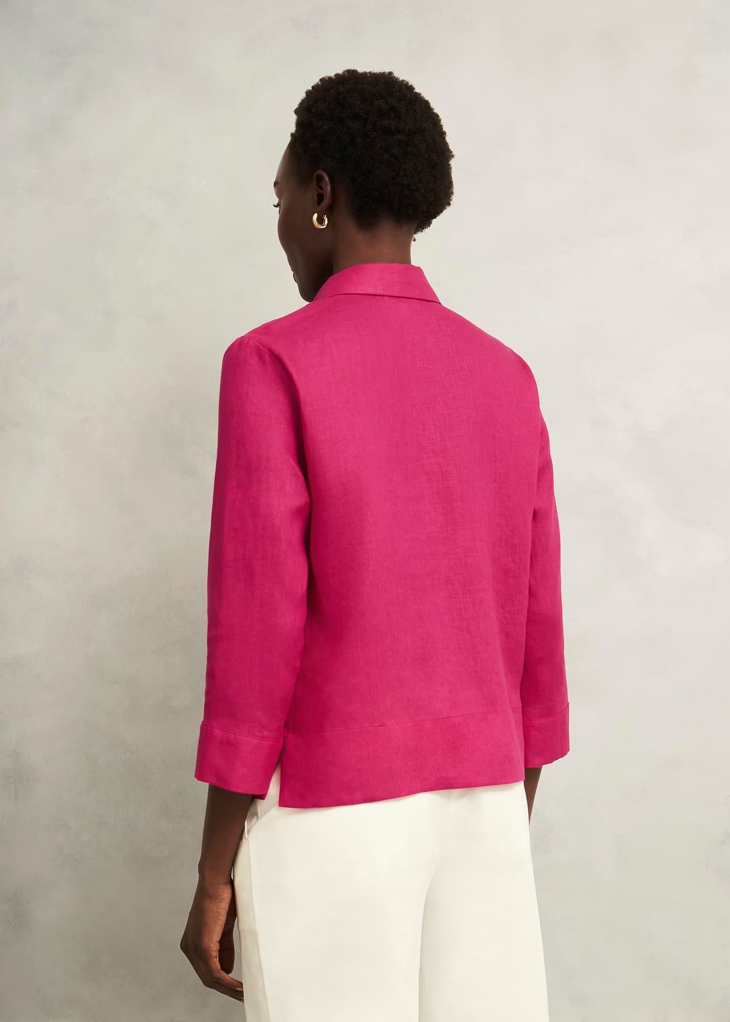 Nita Linen Shirt, Zinnia Pink, hi-res