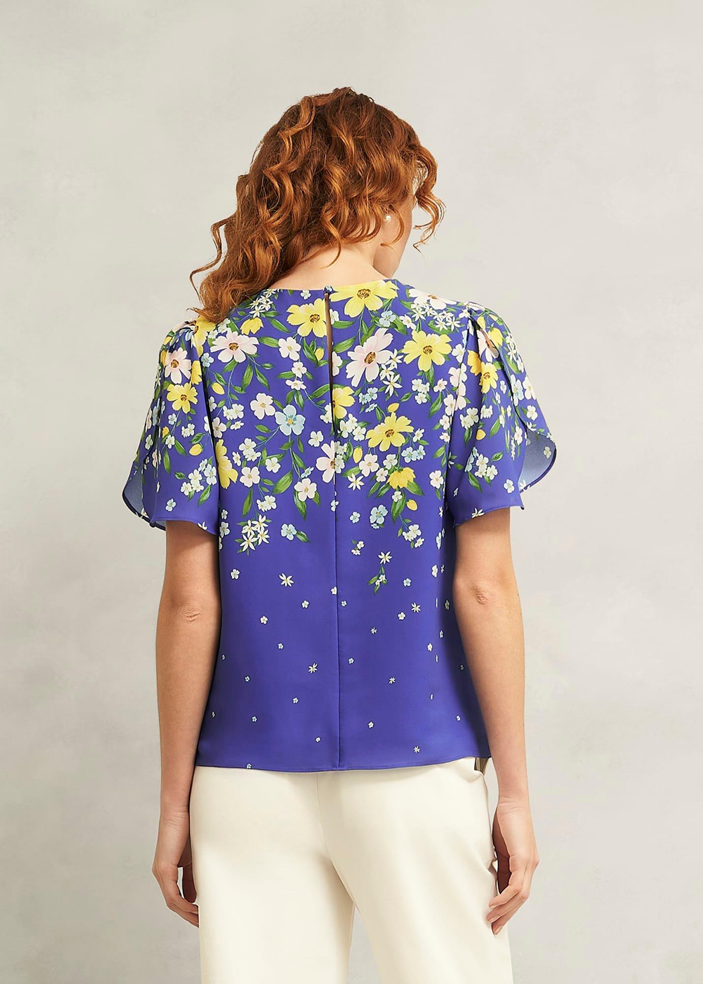 Verena Floral Top, Blue Multi, hi-res