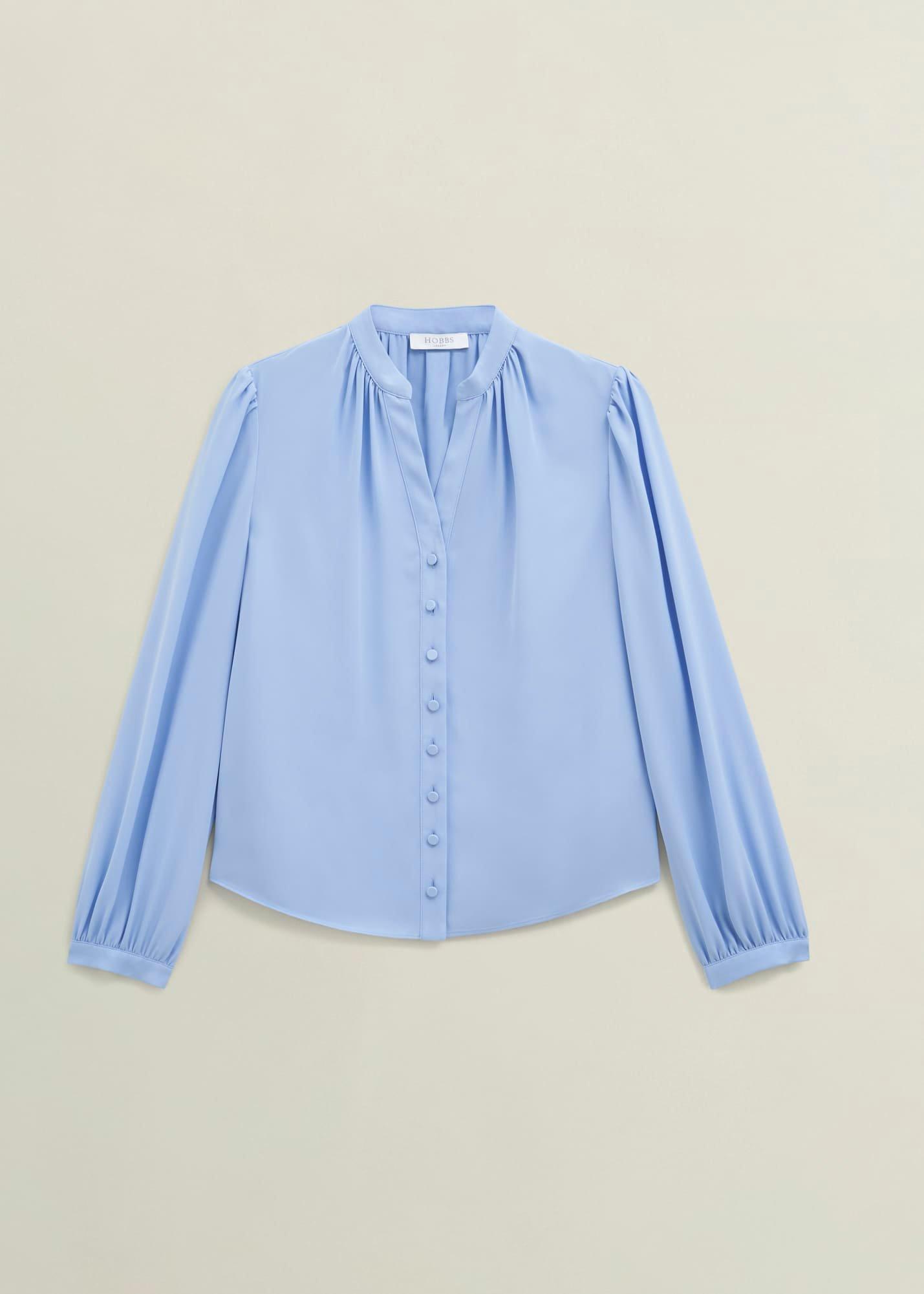 Light Blue Peony Blouse