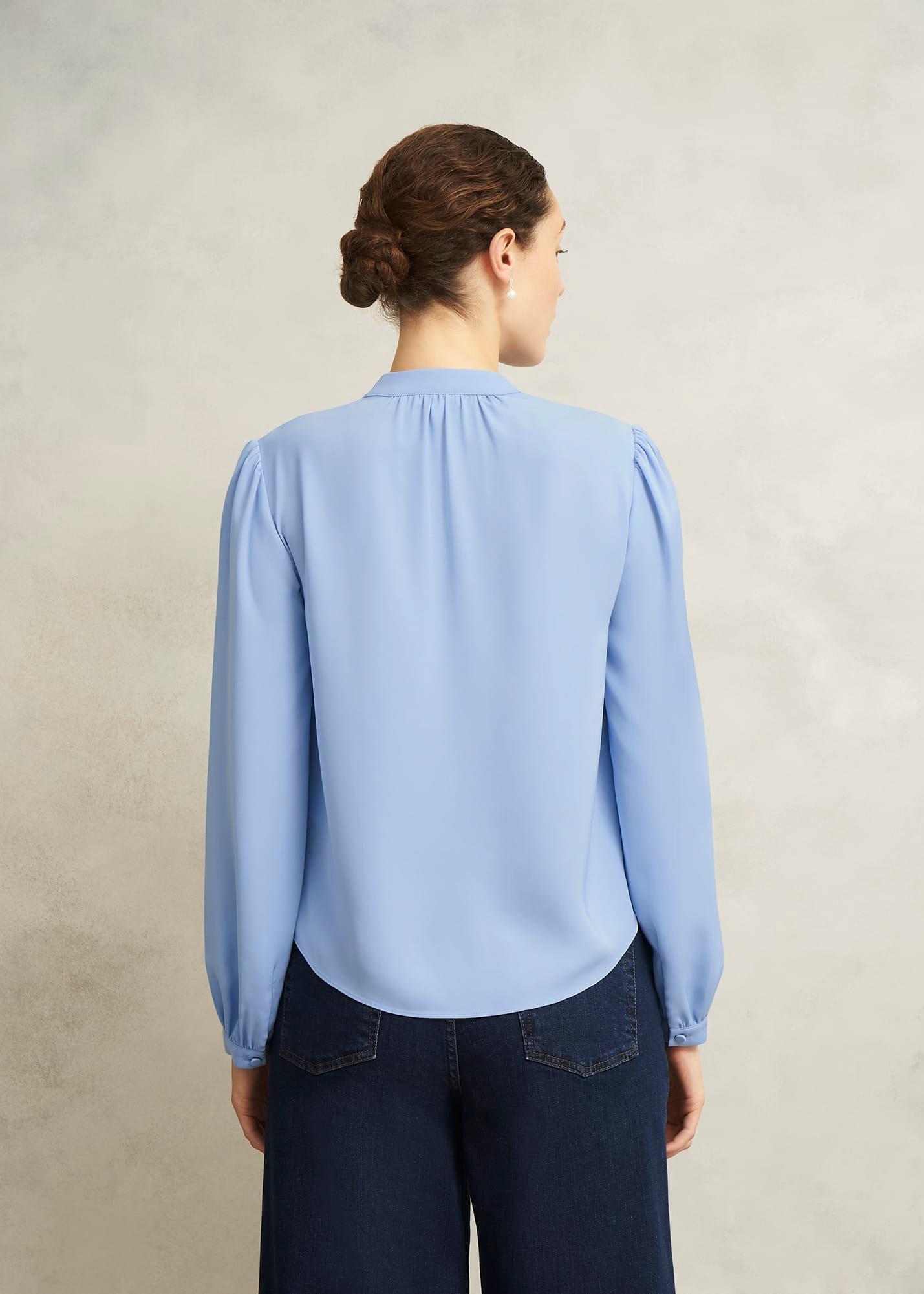 Light Blue Peony Blouse, Maya Blue, hi-res