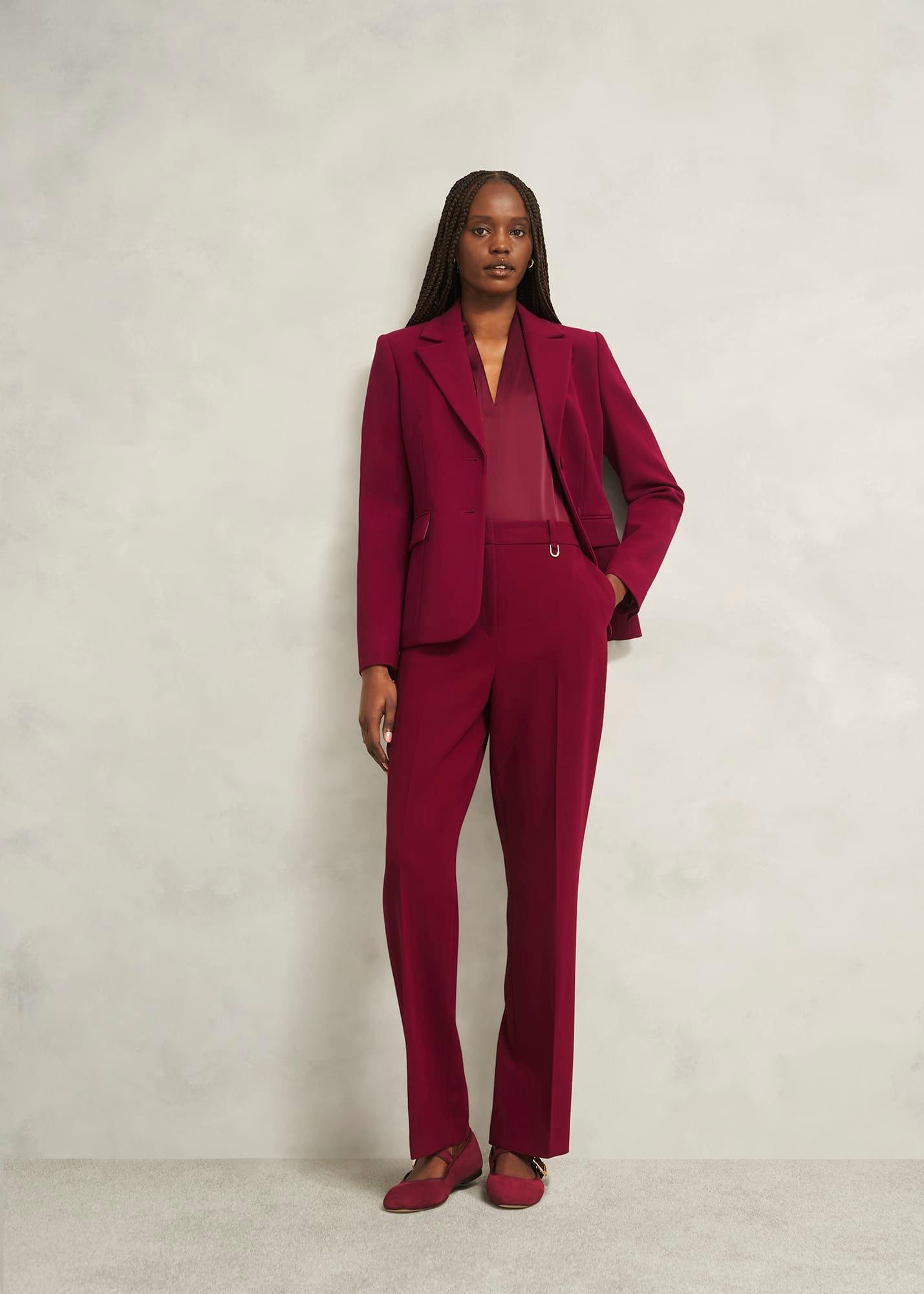 Nina Satin Blouse, Beryl Red, hi-res