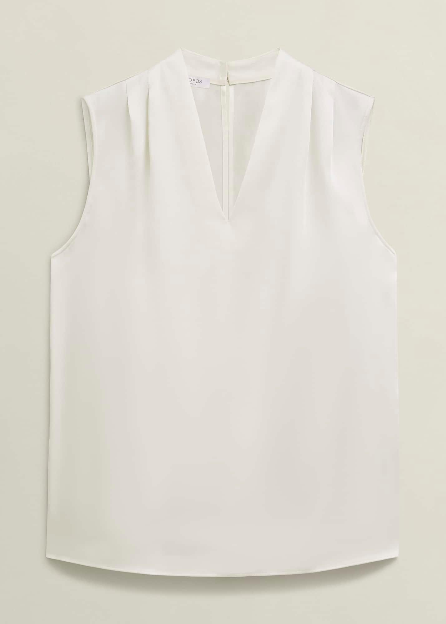 Ivory Nina Satin Blouse, Ivory, hi-res