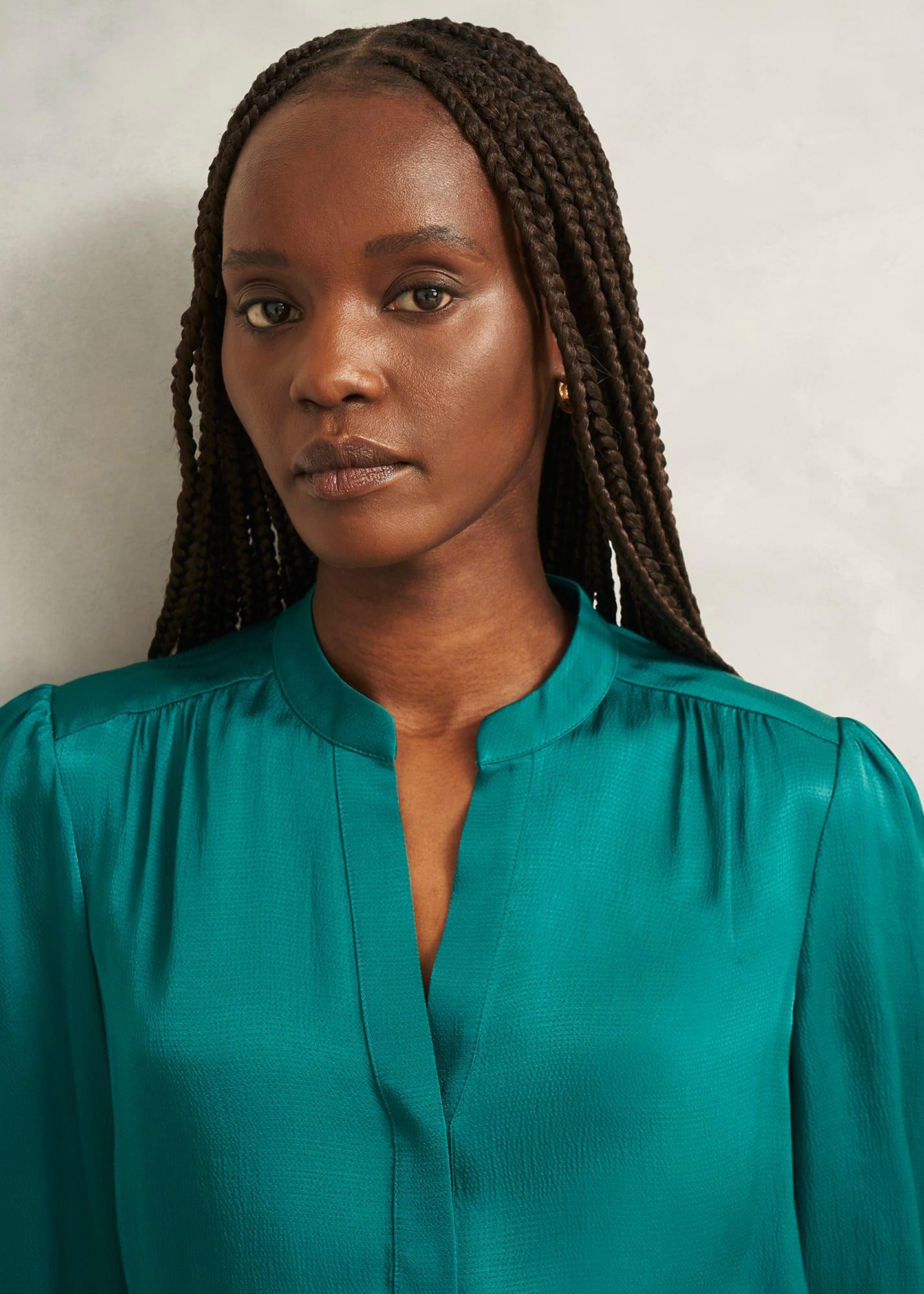 Jade Blouse, Deep Lake Green, hi-res