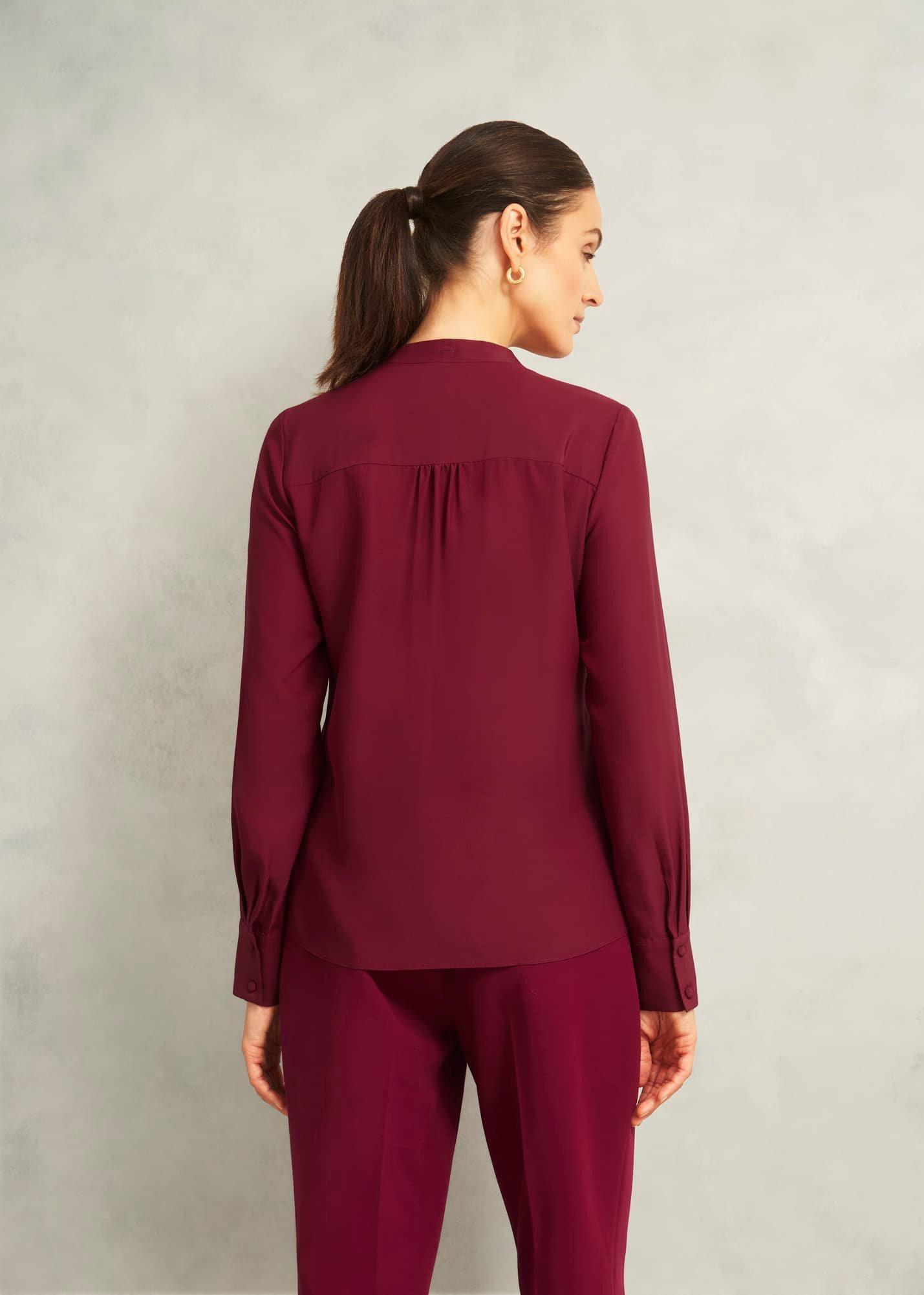 Mimi Silk Blouse, Beryl Red, hi-res