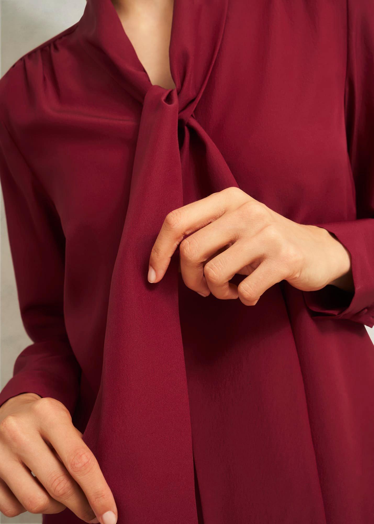 Mimi Silk Blouse, Beryl Red, hi-res
