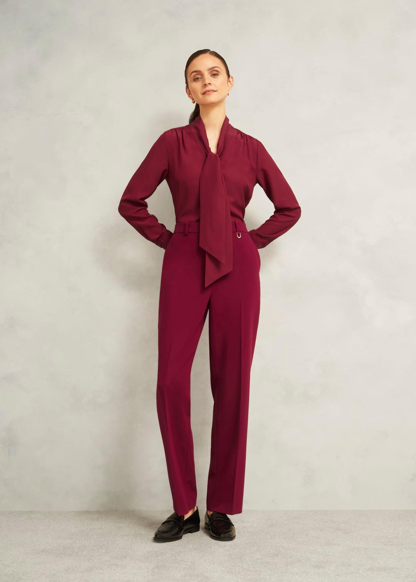 Mimi Silk Blouse, Beryl Red, hi-res