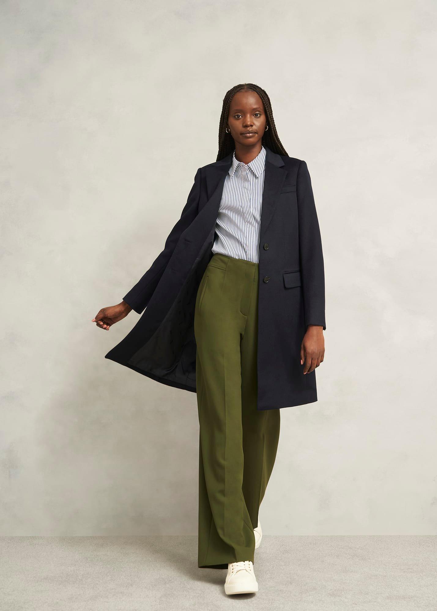 Andra Cotton Blend Shirt, White Navy, hi-res