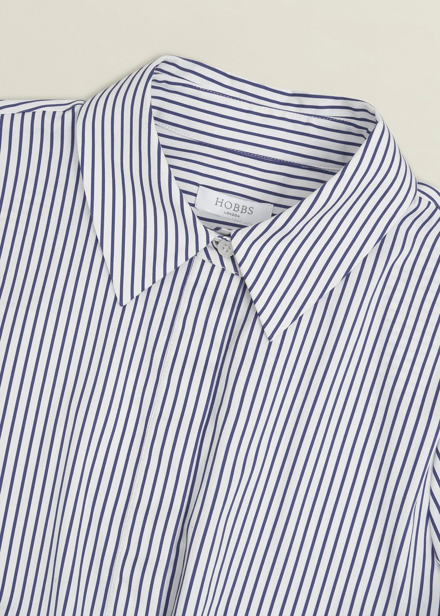 Andra Cotton Blend Shirt, White Navy, hi-res