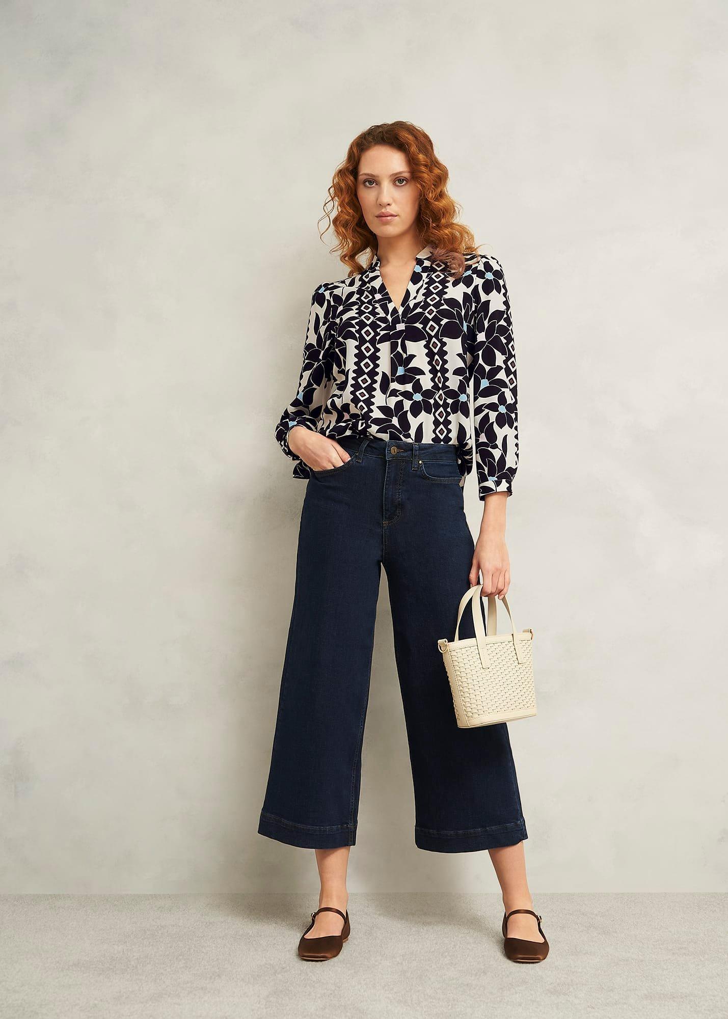 Jilly Blouse, Navy Multi, hi-res