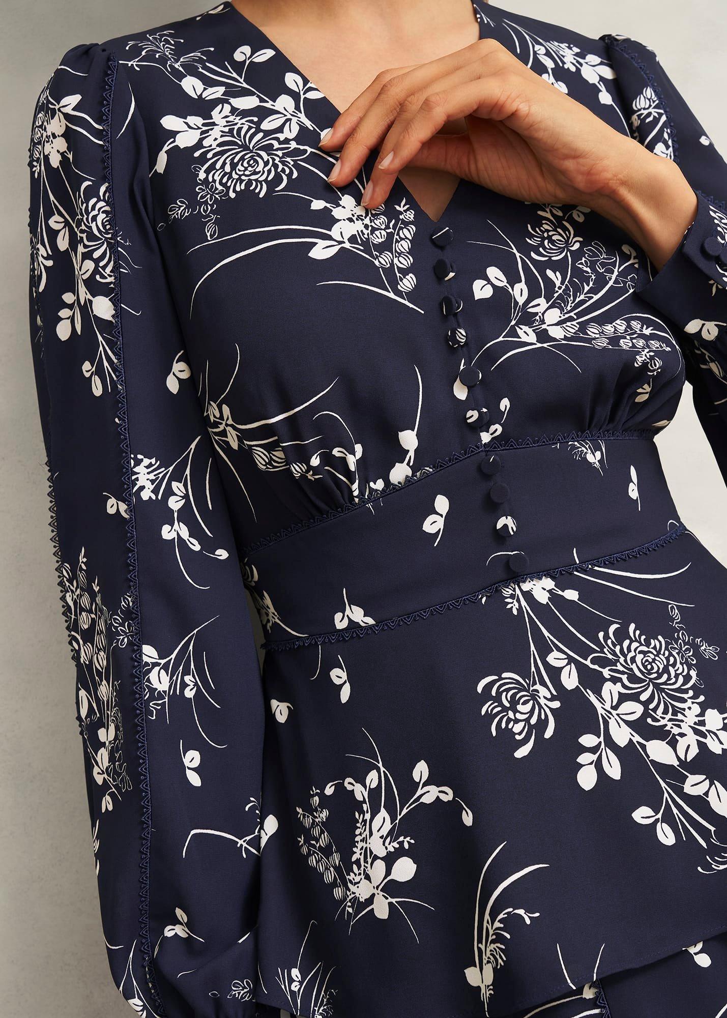 Brielle Trimmed Top, Midnight Multi, hi-res