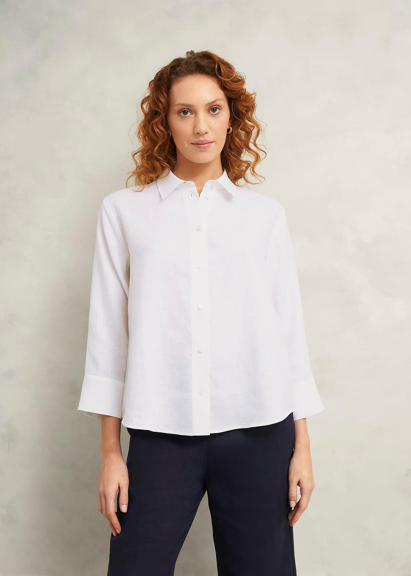 Vita Linen Shirt, White, hi-res