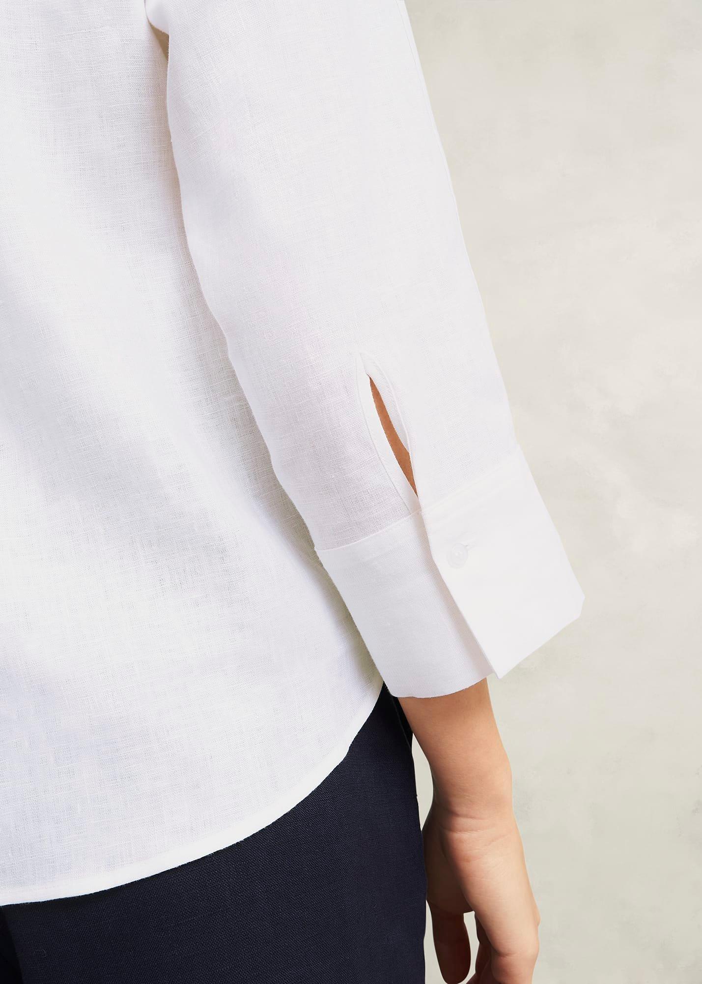 Vita Linen Shirt, White, hi-res