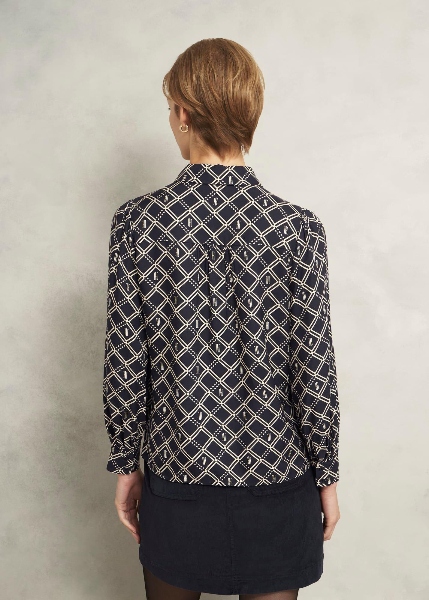 Paulina Blouse, Navy Cream, hi-res