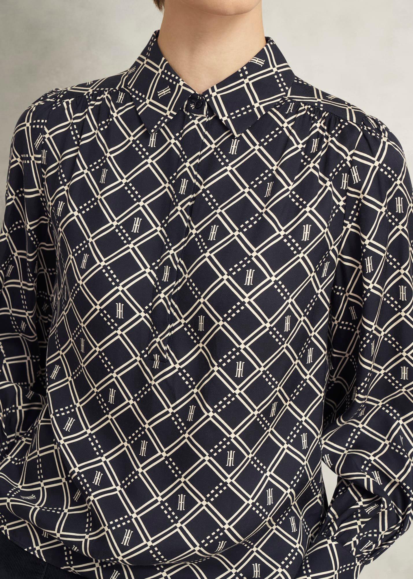 Paulina Blouse, Navy Cream, hi-res