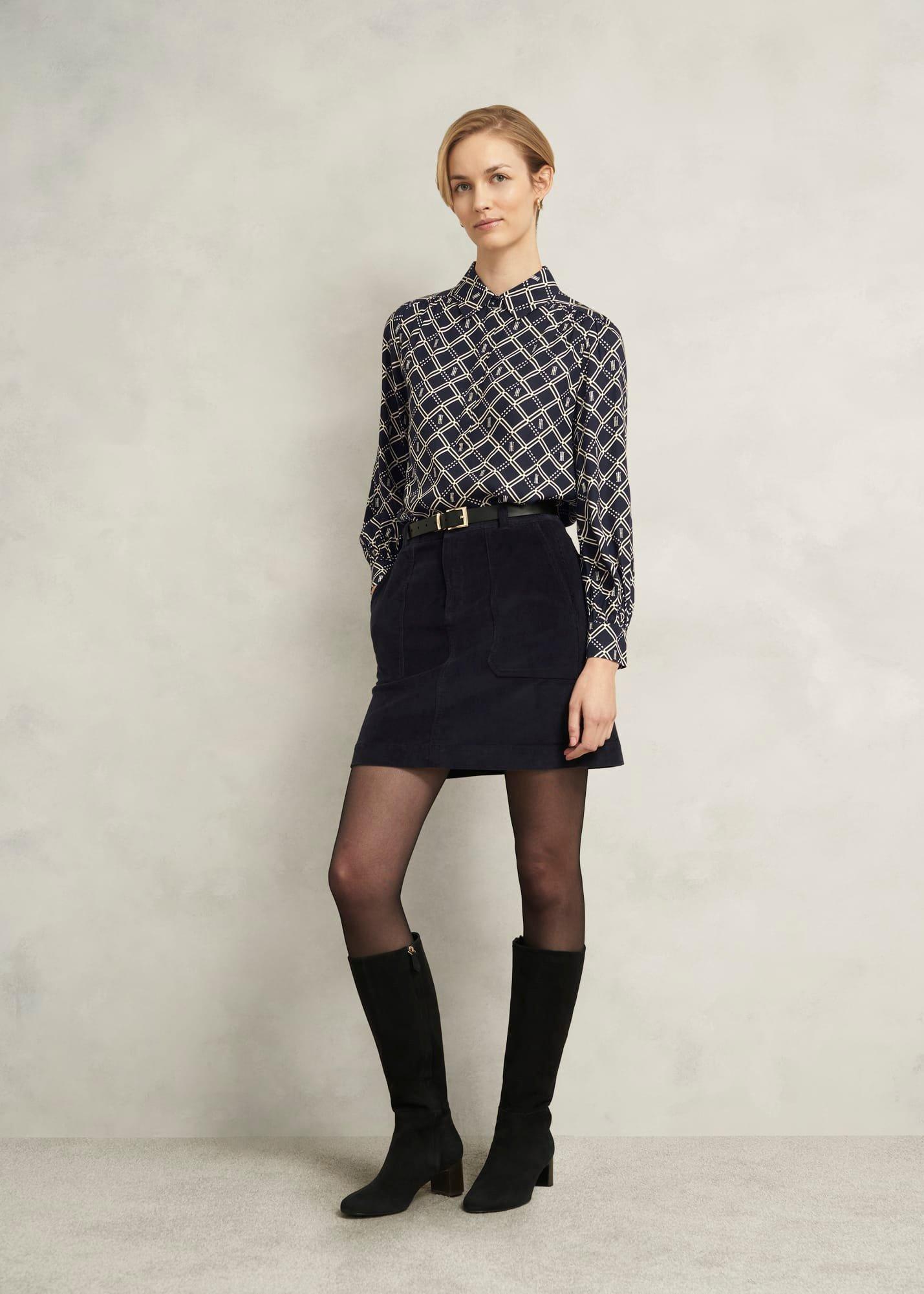 Paulina Blouse, Navy Cream, hi-res