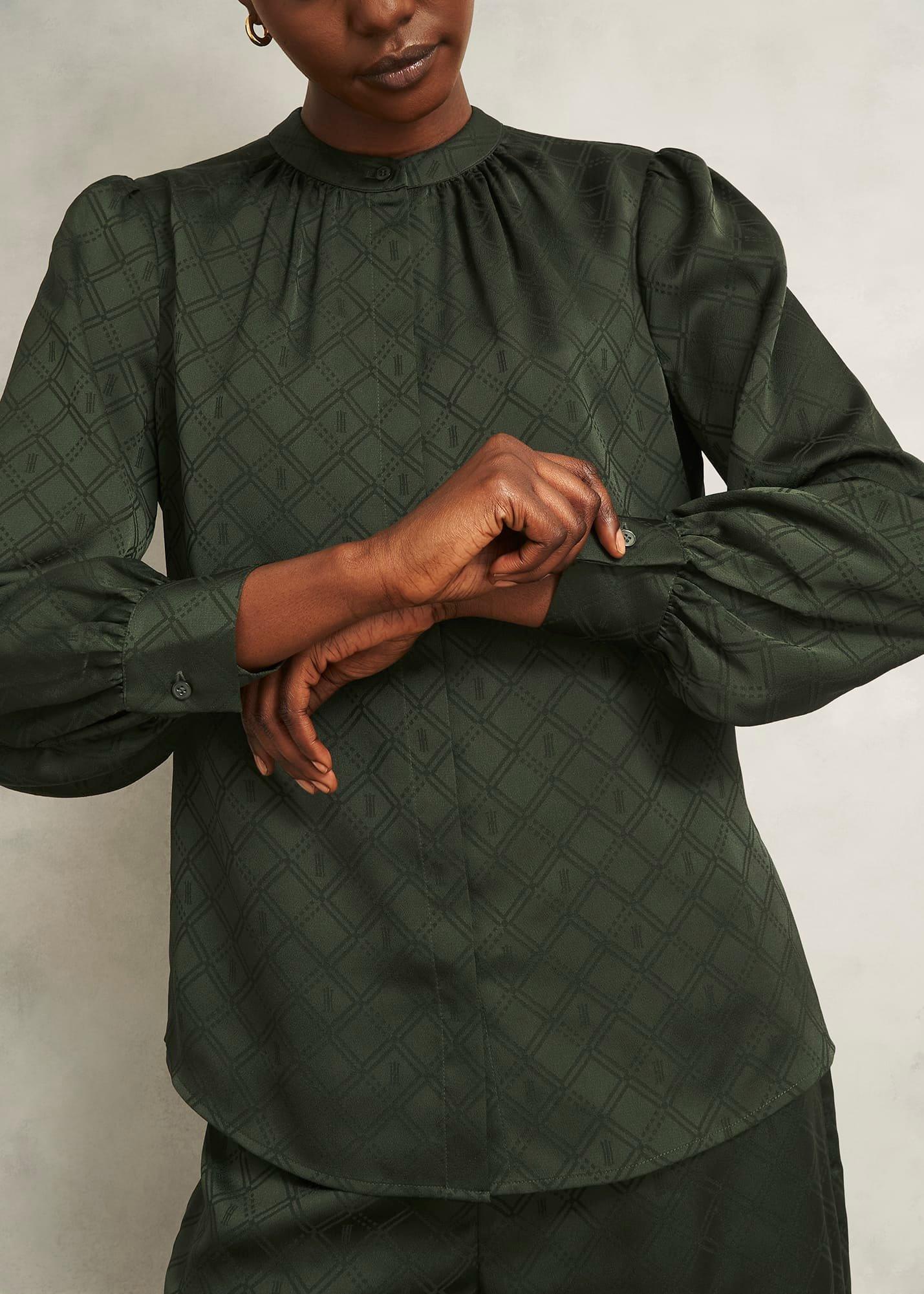 Lucia Blouse, Woodland Green, hi-res