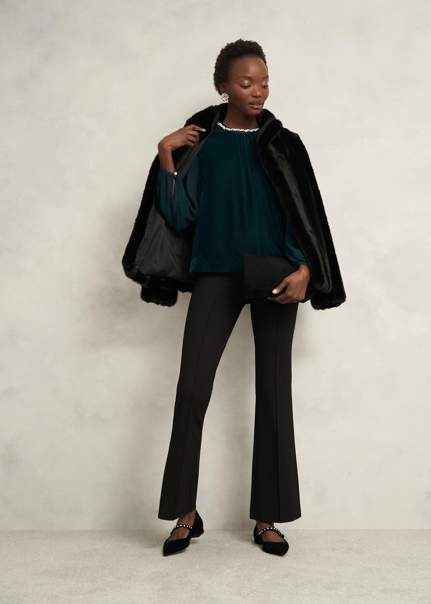 Tallulah Velvet Top, Evergreen, hi-res