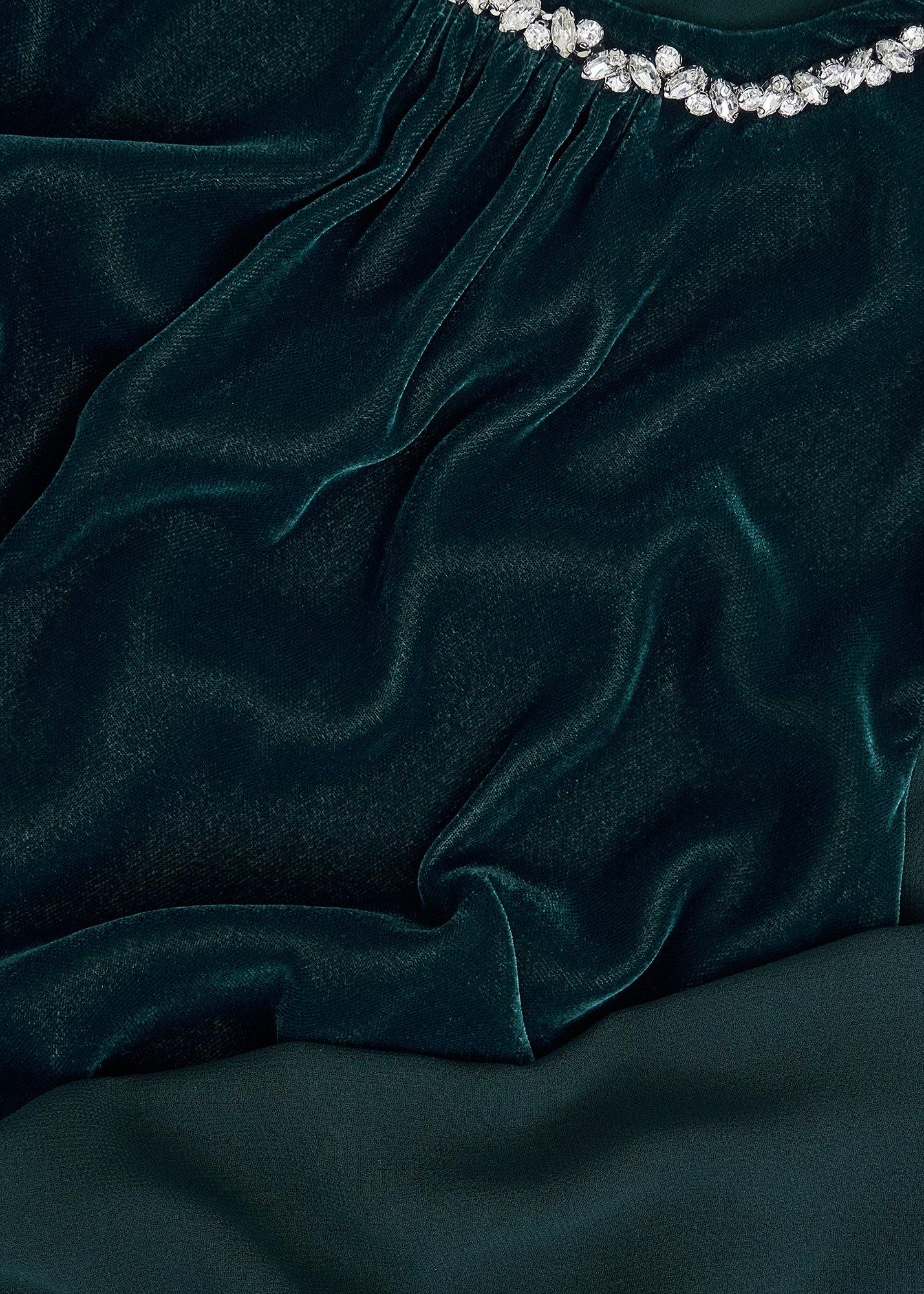 Tallulah Velvet Top, Evergreen, hi-res