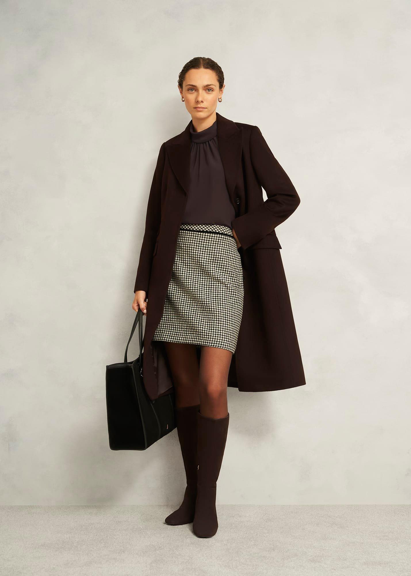 Debby Silk Blouse, Deep Brown, hi-res