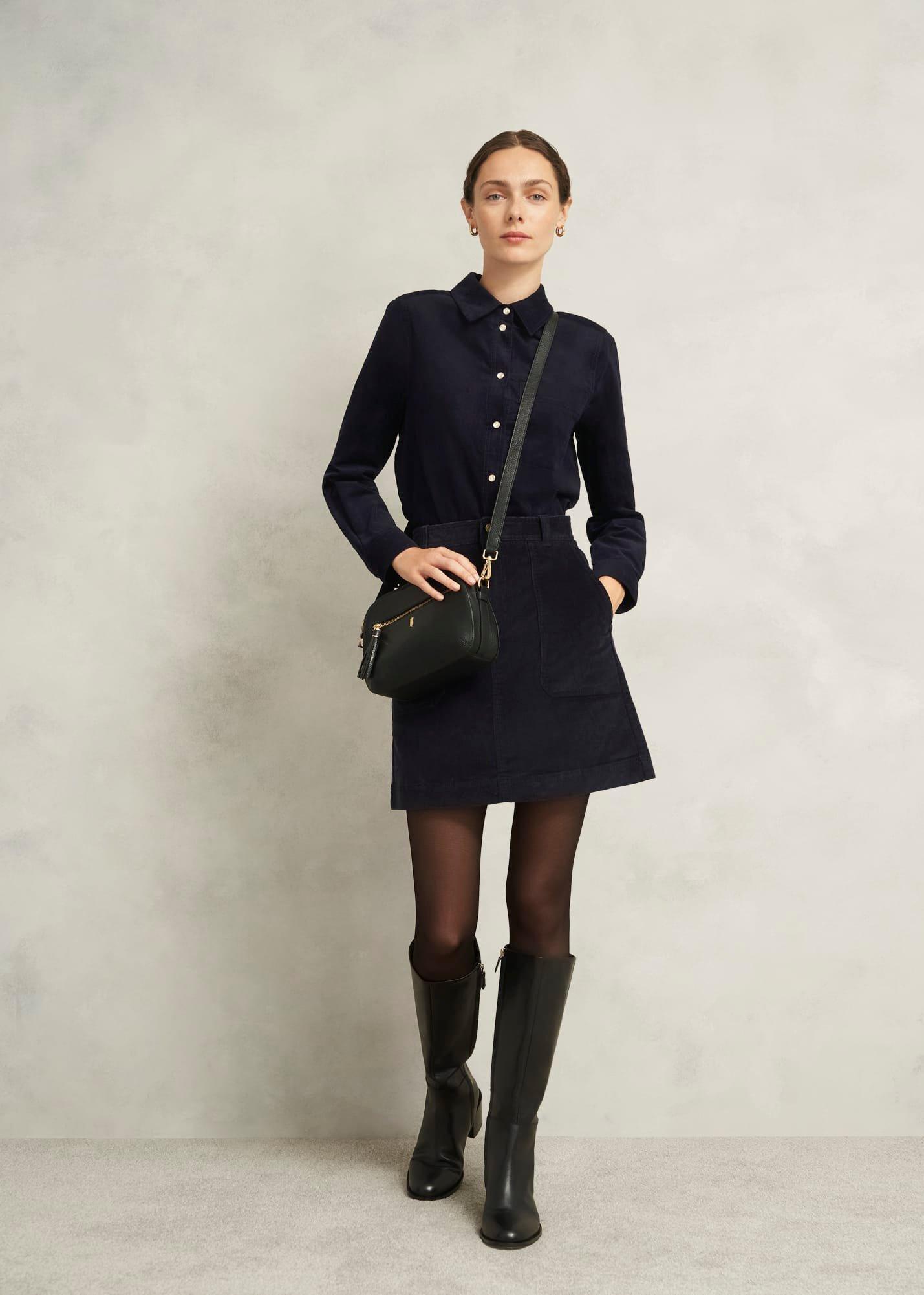 Adina Corduroy Shirt, Navy, hi-res