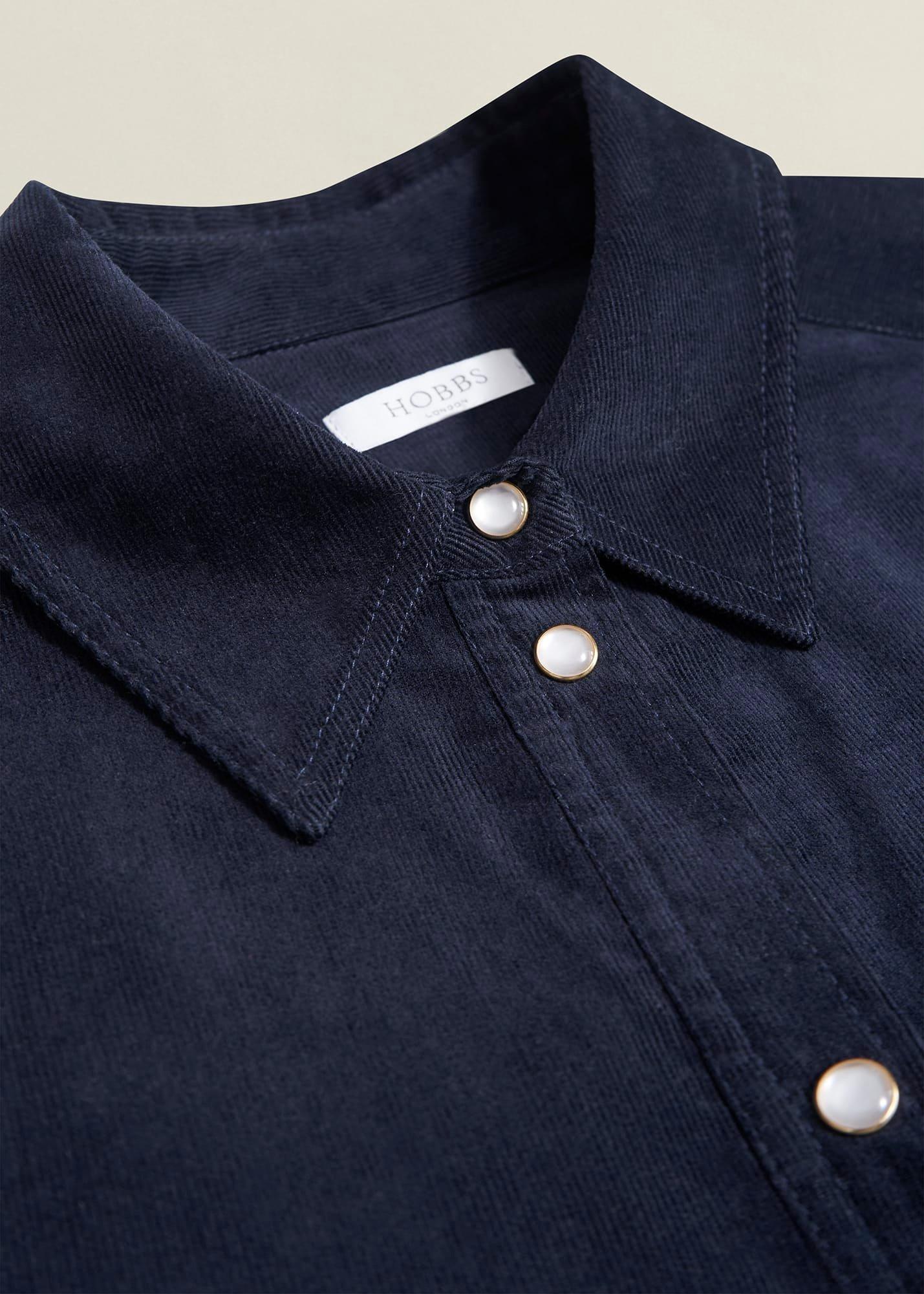 Adina Corduroy Shirt, Navy, hi-res