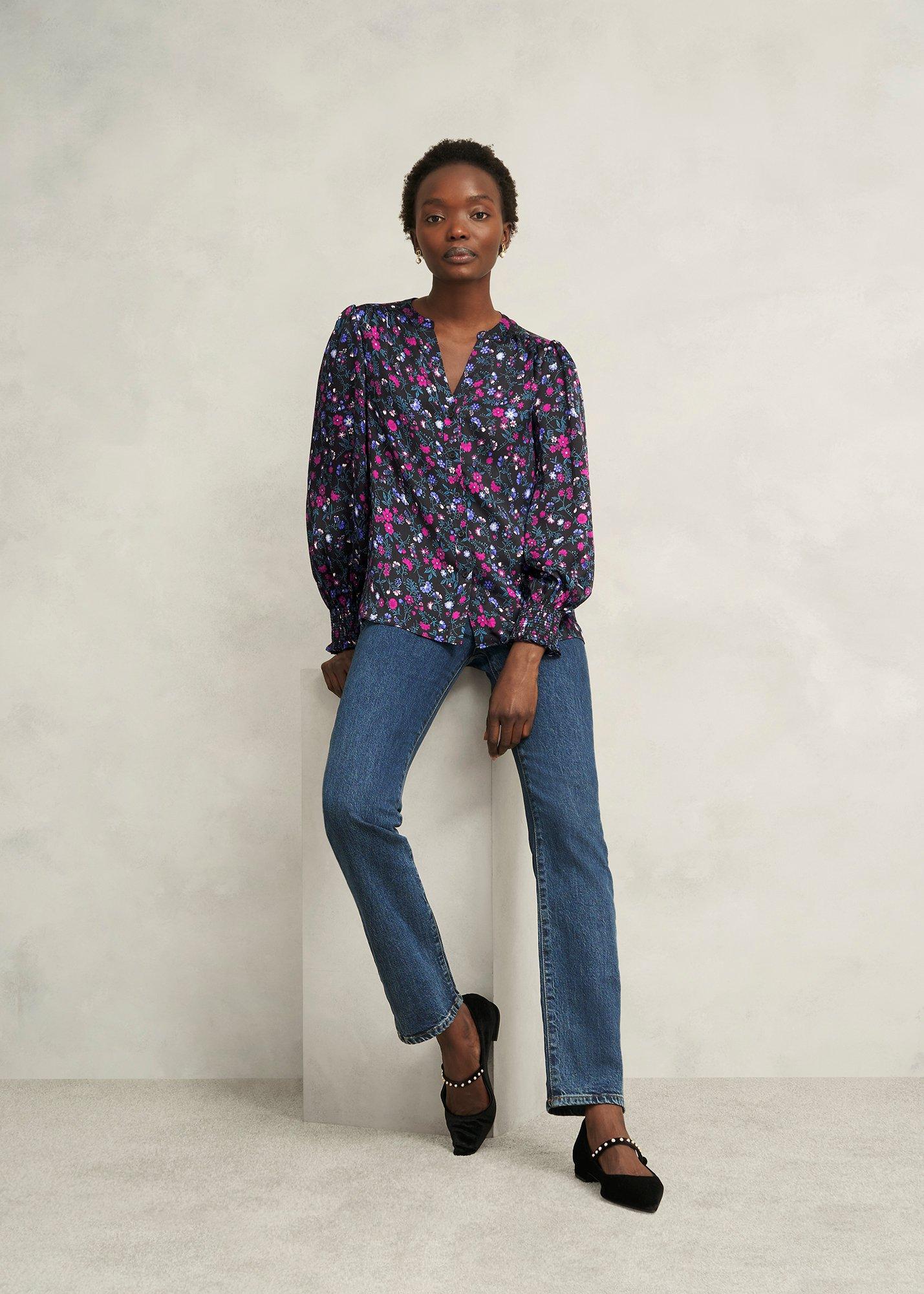 Tasha Blouse, Black Multi, hi-res