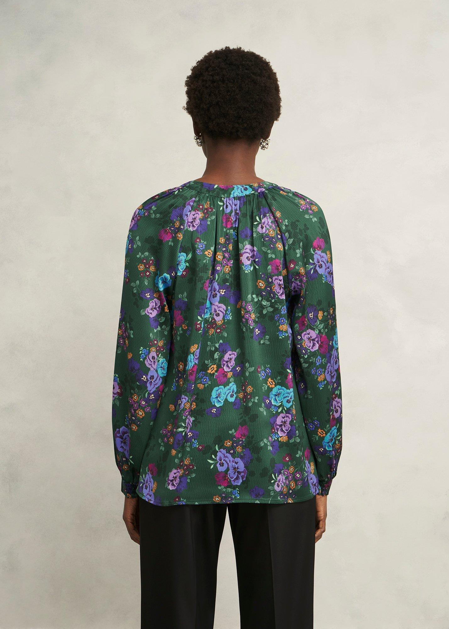 Edna Floral Top, Green Multi, hi-res