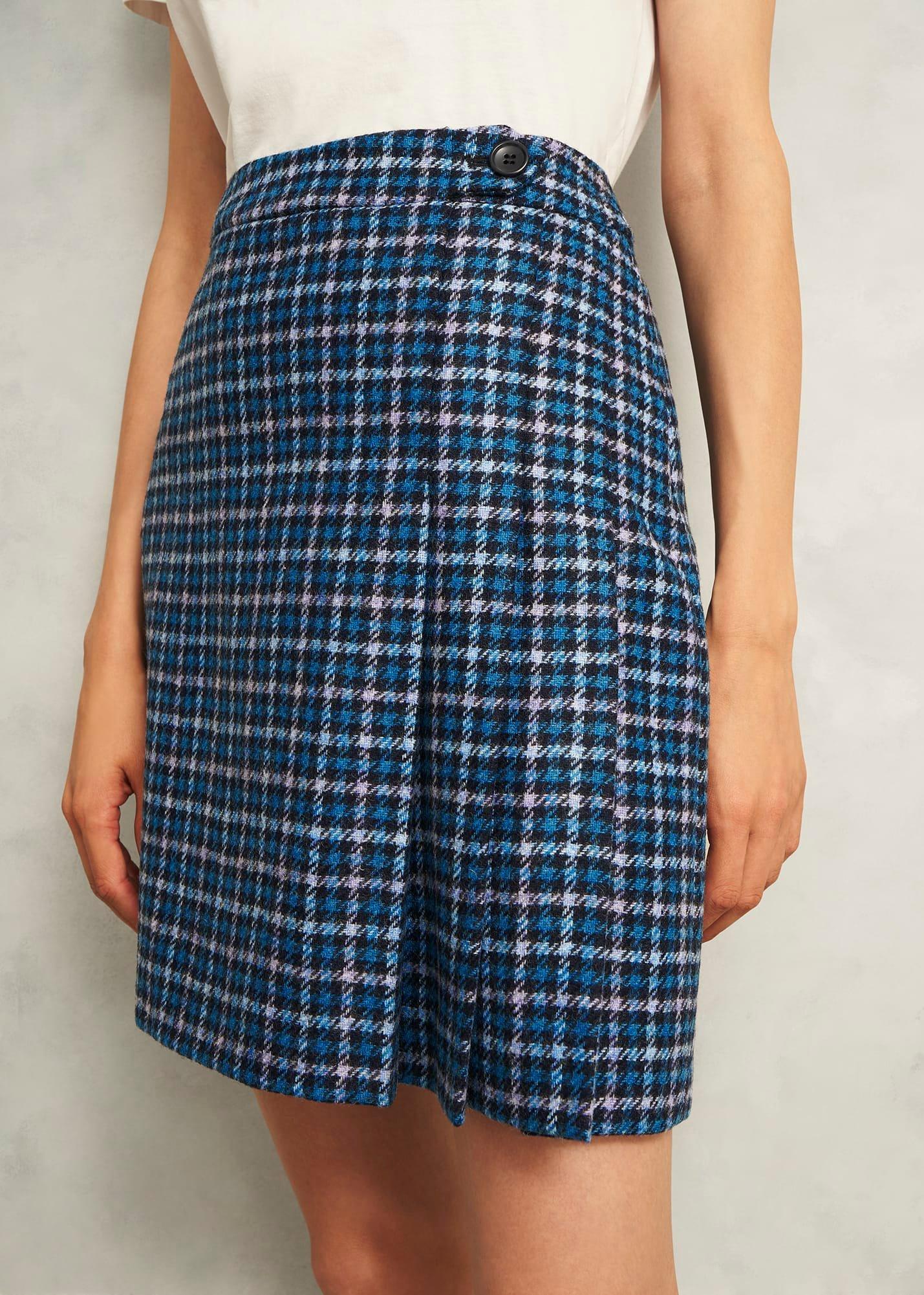 Molly Wool Kilt Skirt, Blue Multi, hi-res