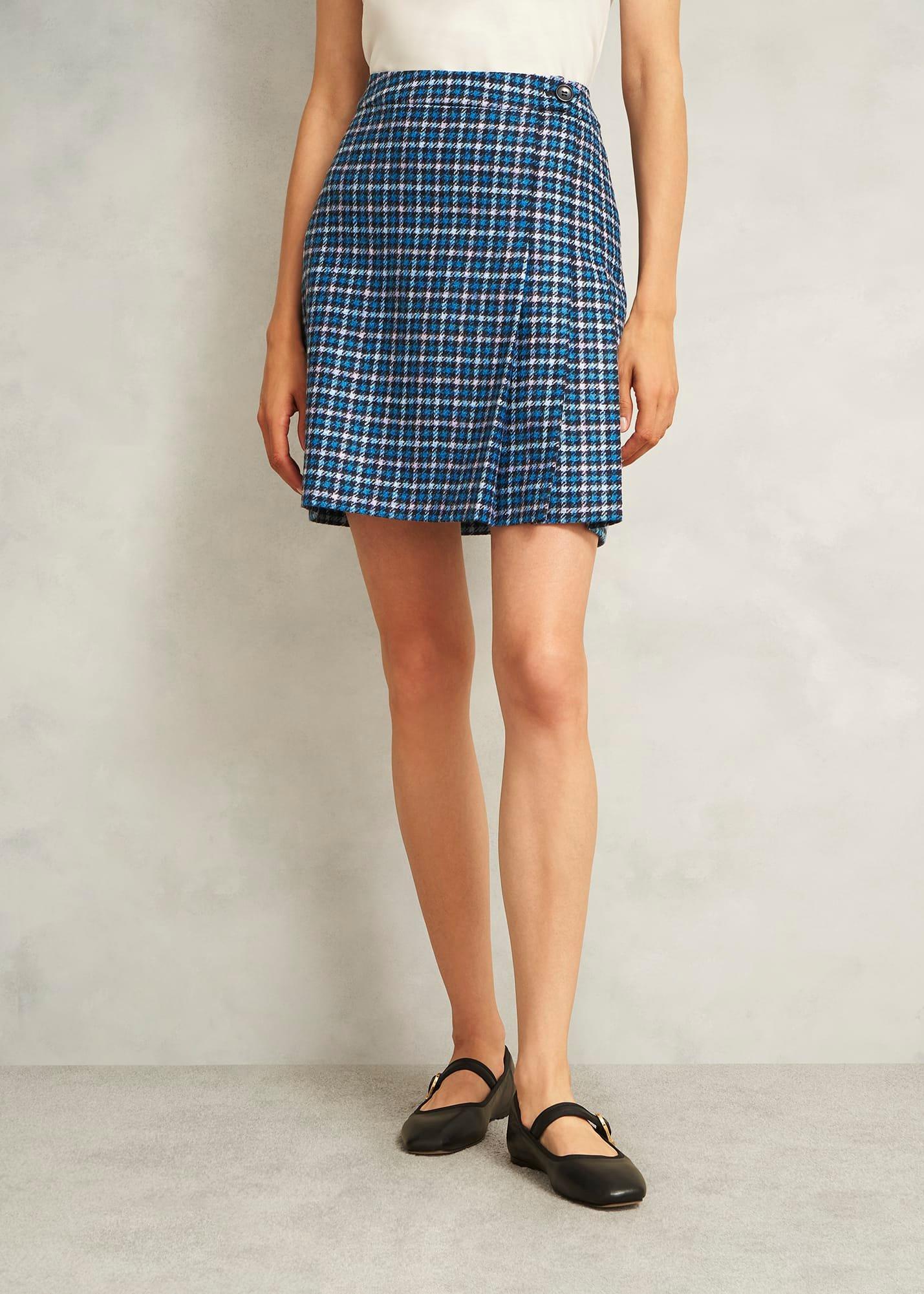 Molly Wool Kilt Skirt, Blue Multi, hi-res
