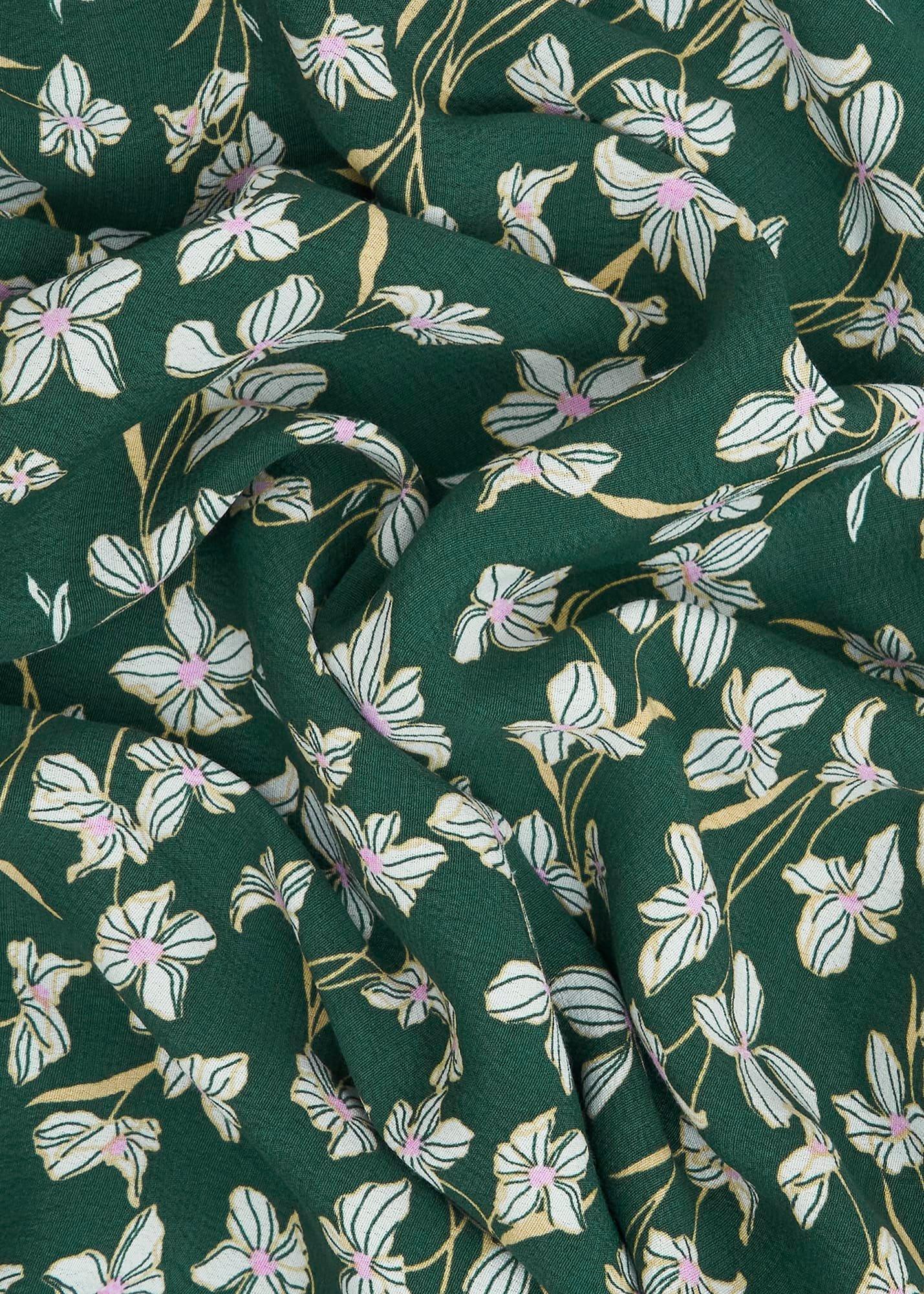 Dark Green Floral Kiara Midi Skirt, Green Multi, hi-res