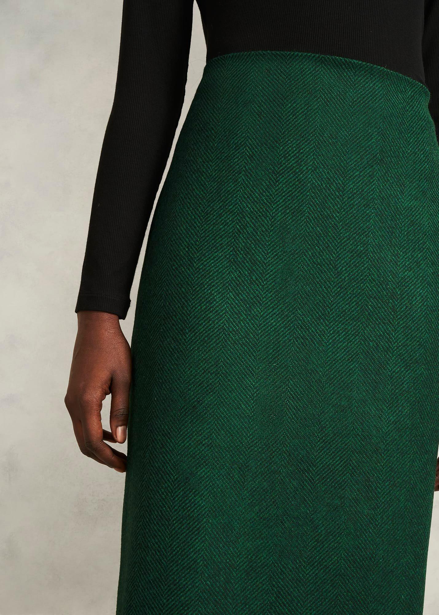Daphne Wool Skirt, Green Multi, hi-res